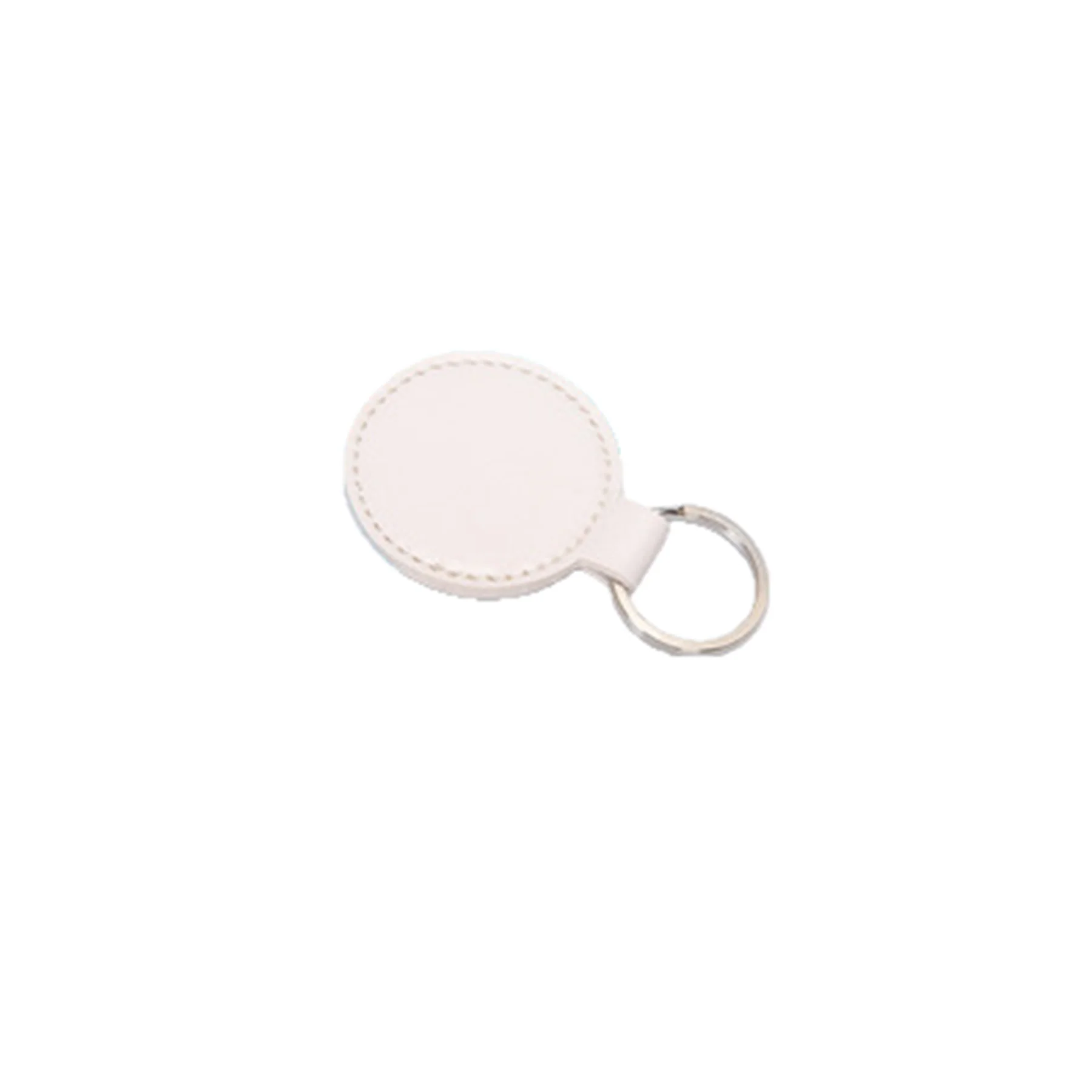 PU Leather Round Faux Keychain