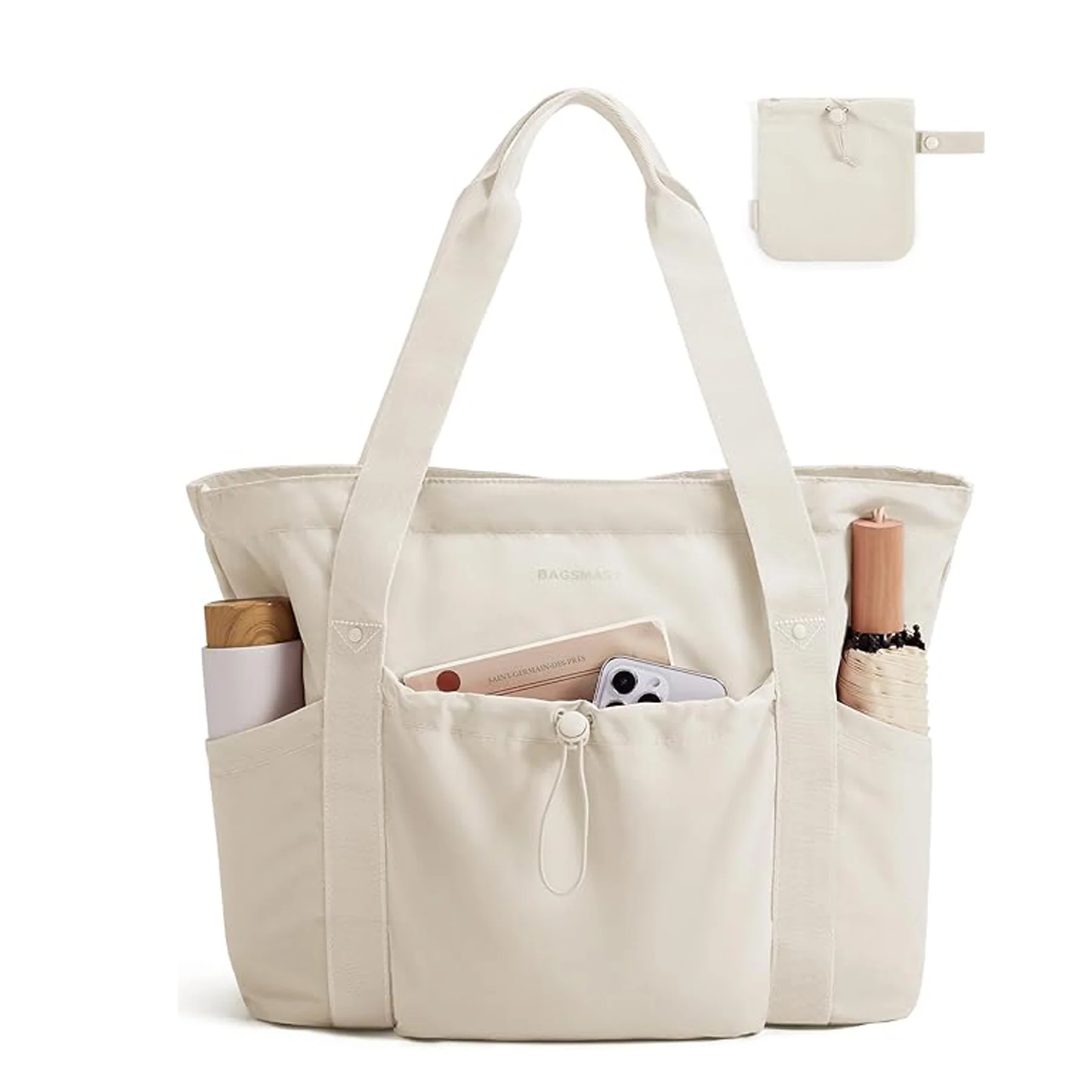 Foldable Tote Bag With Drawstring Bag