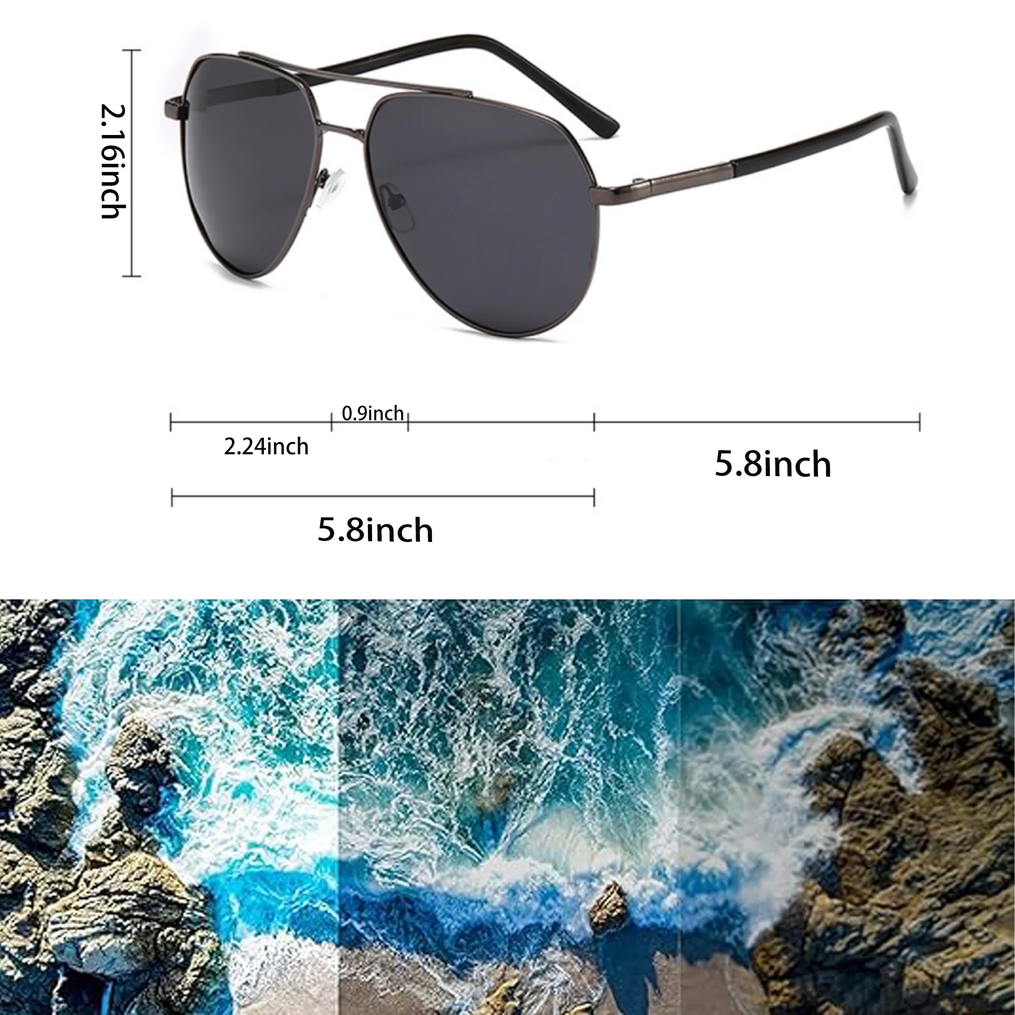 Classic Vintage Polarized Aviator Driving Sunglasses