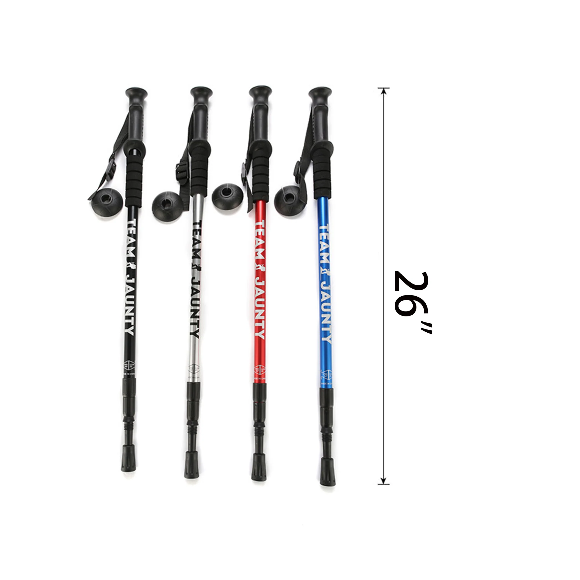 Hiking Foldable Aluminum Alloy Straight Alpenstock 53"L