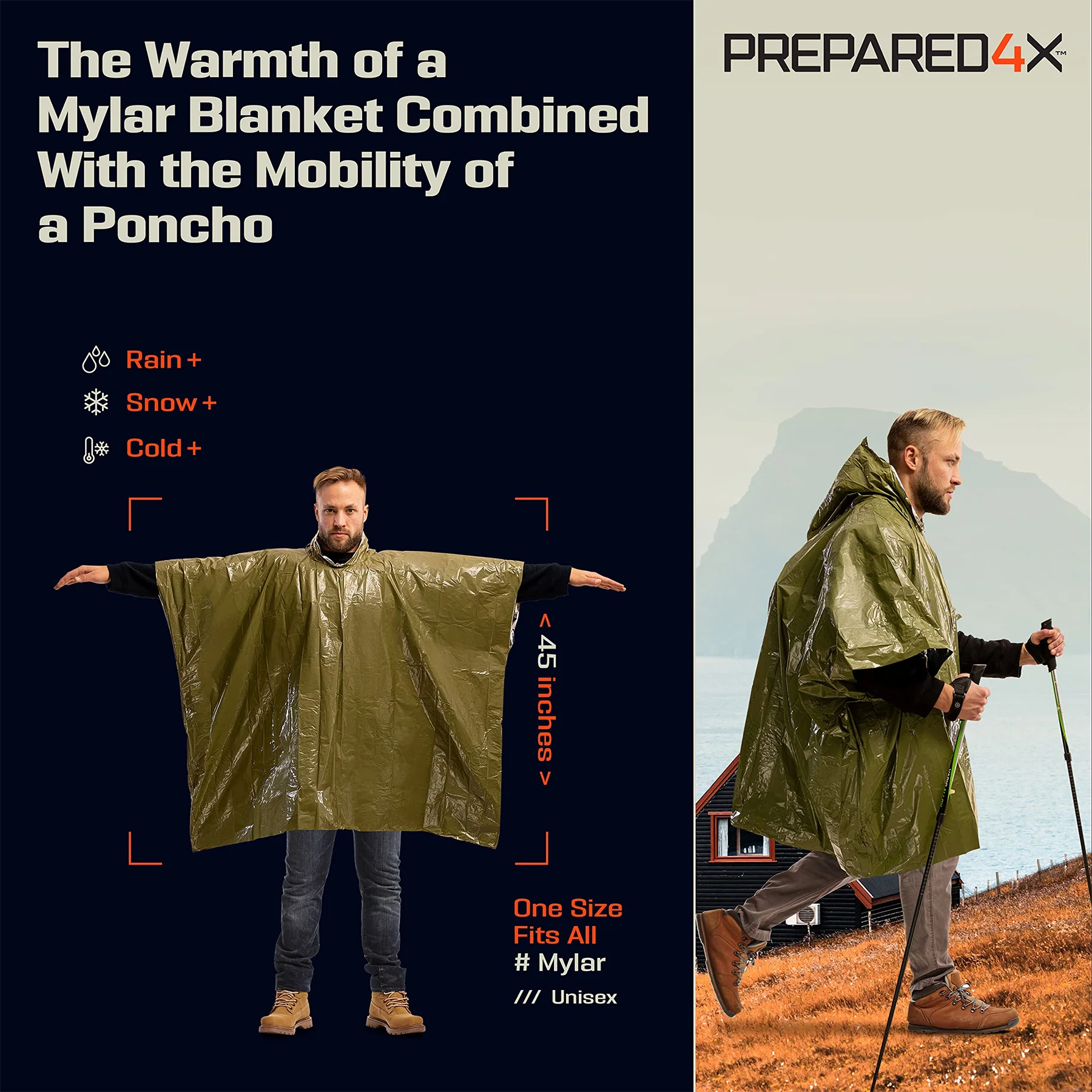 Emergency Poncho and Mylar Blanket Liner