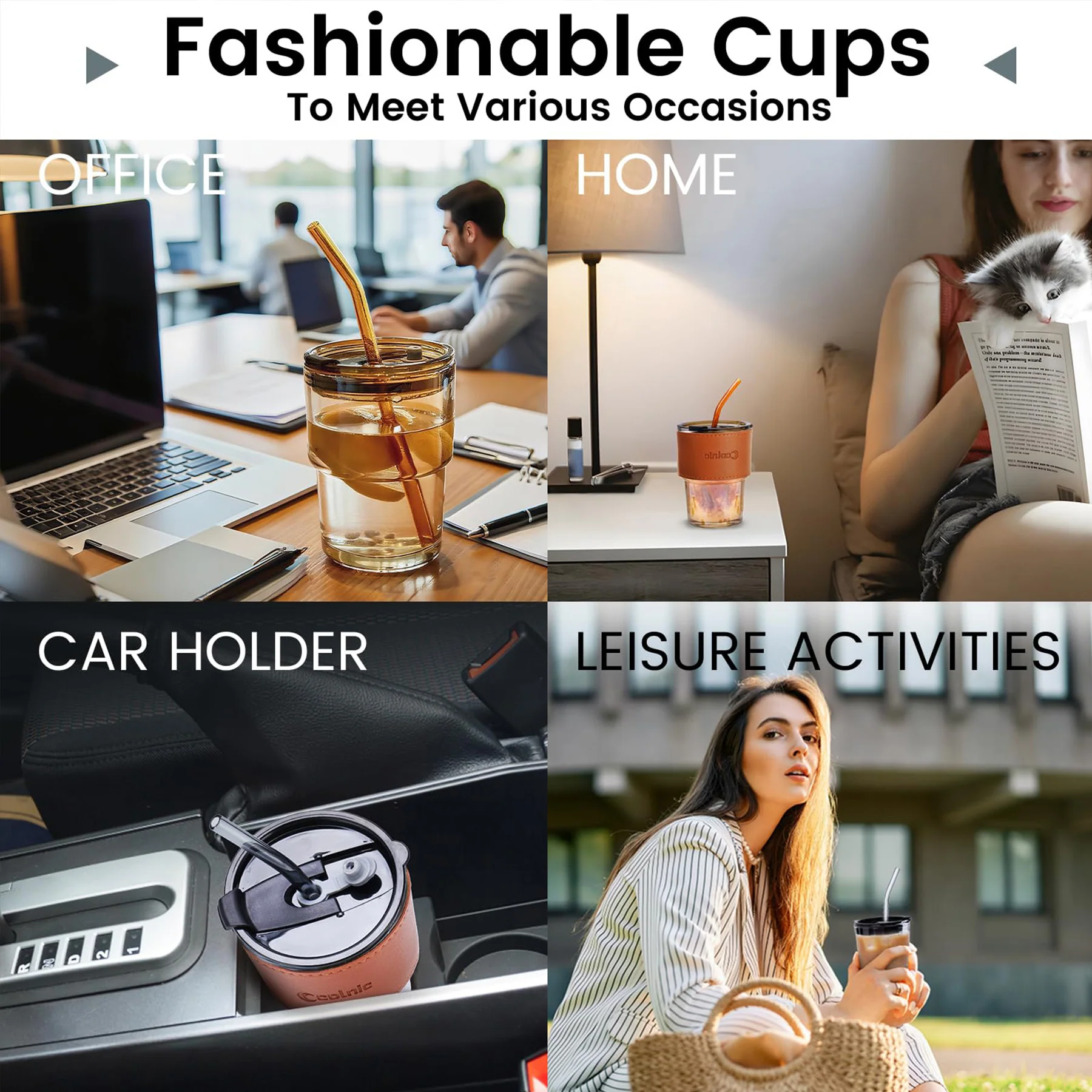 14-Oz Coffee Cup With Lid And Straw