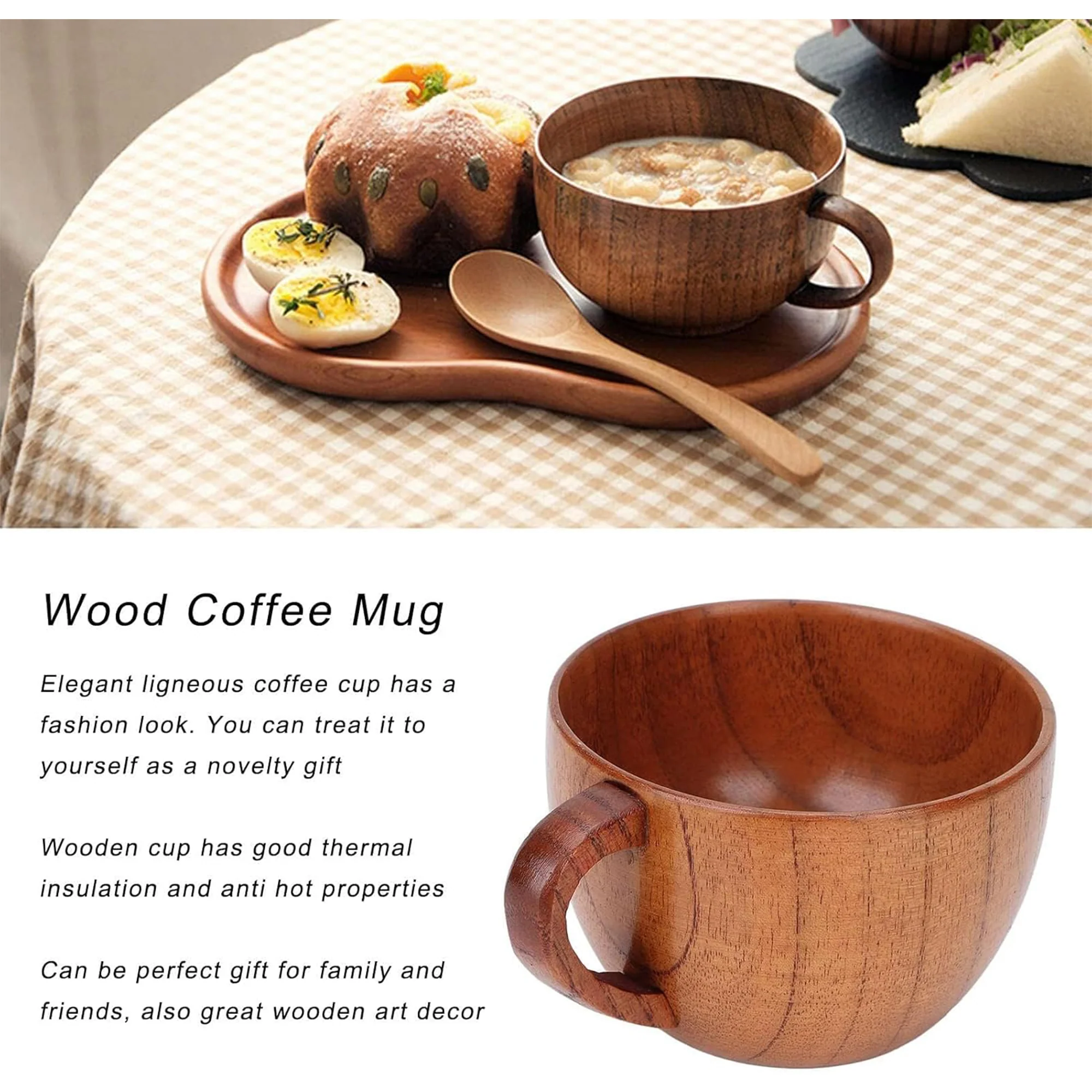 Wooden Coffee Mug with Handle
