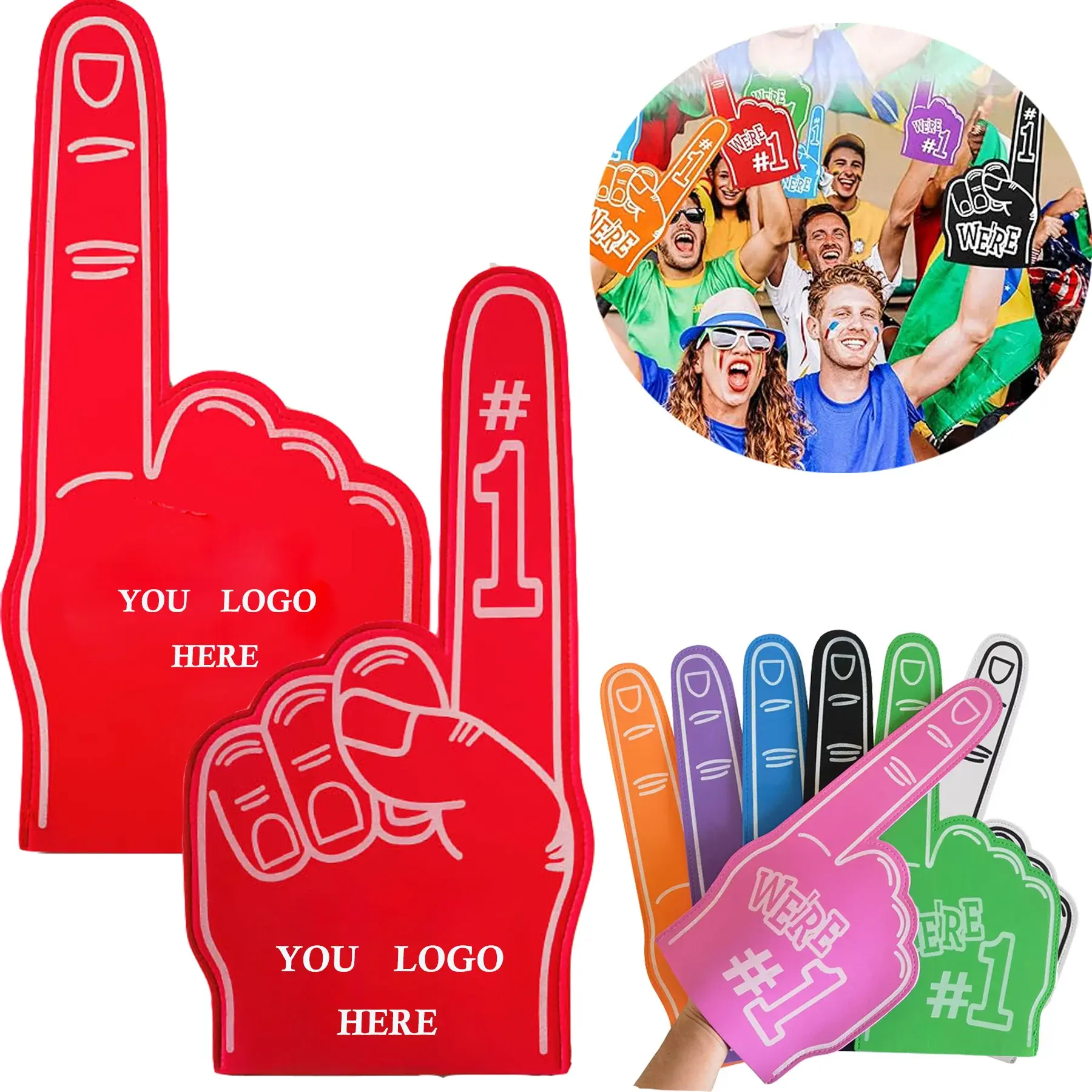 18 Inch Number 1 Finger Color Cheerleading Foam Hand