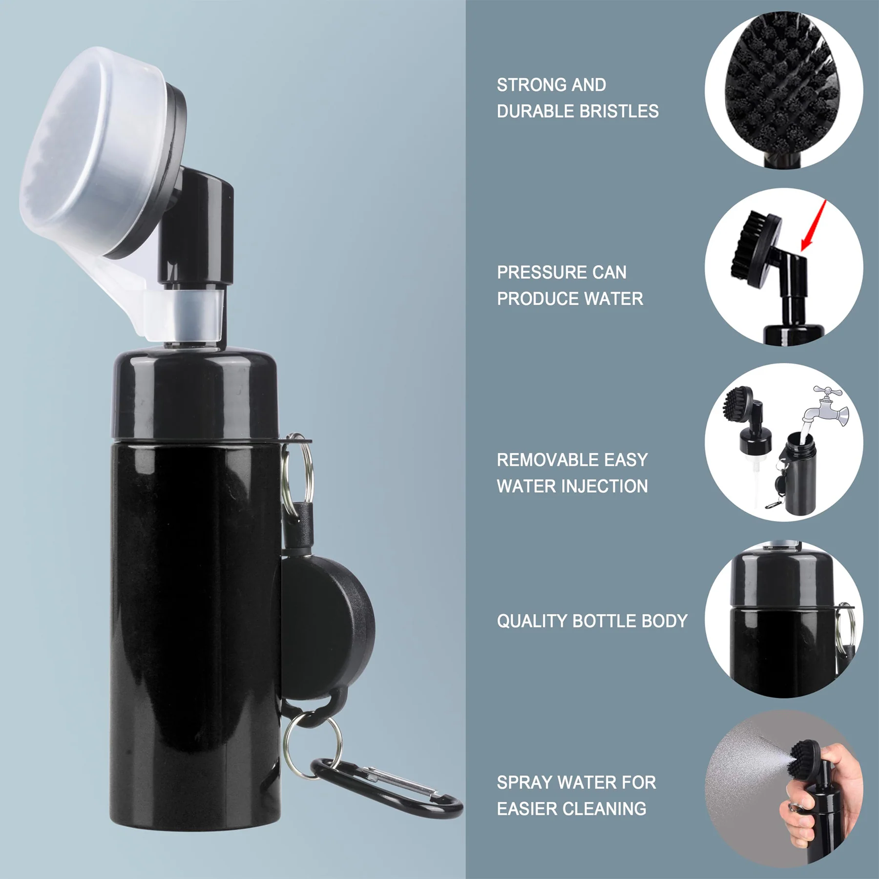 2-In-1 Golf Club Cleaner Brush And Water Spray Bottle