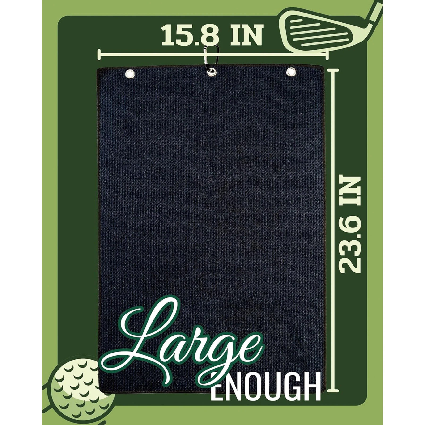 Premium Waffle Microfiber Golf Towel With Clip