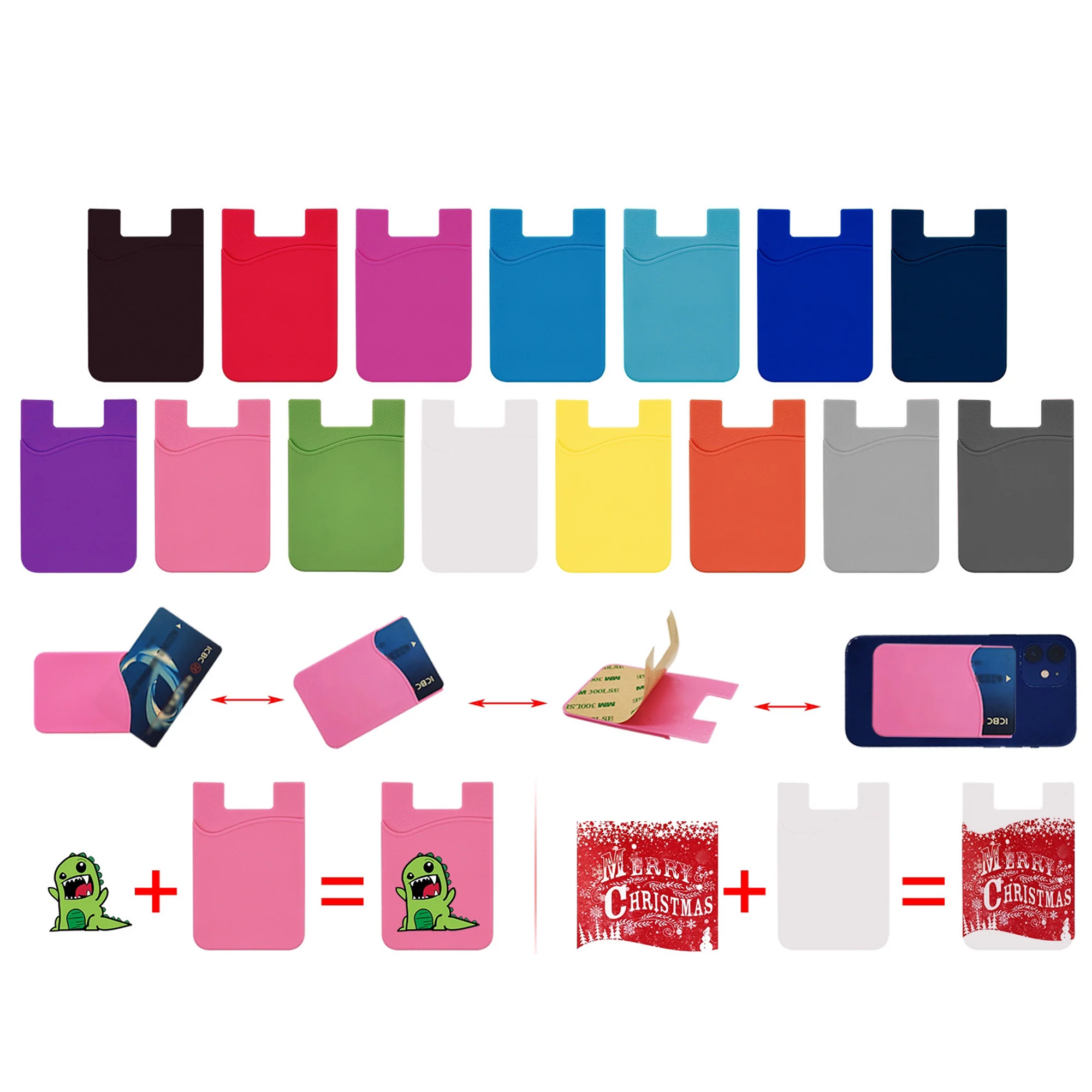 Custom Silicone Cell Phone Wallet Adhesive Card Holder