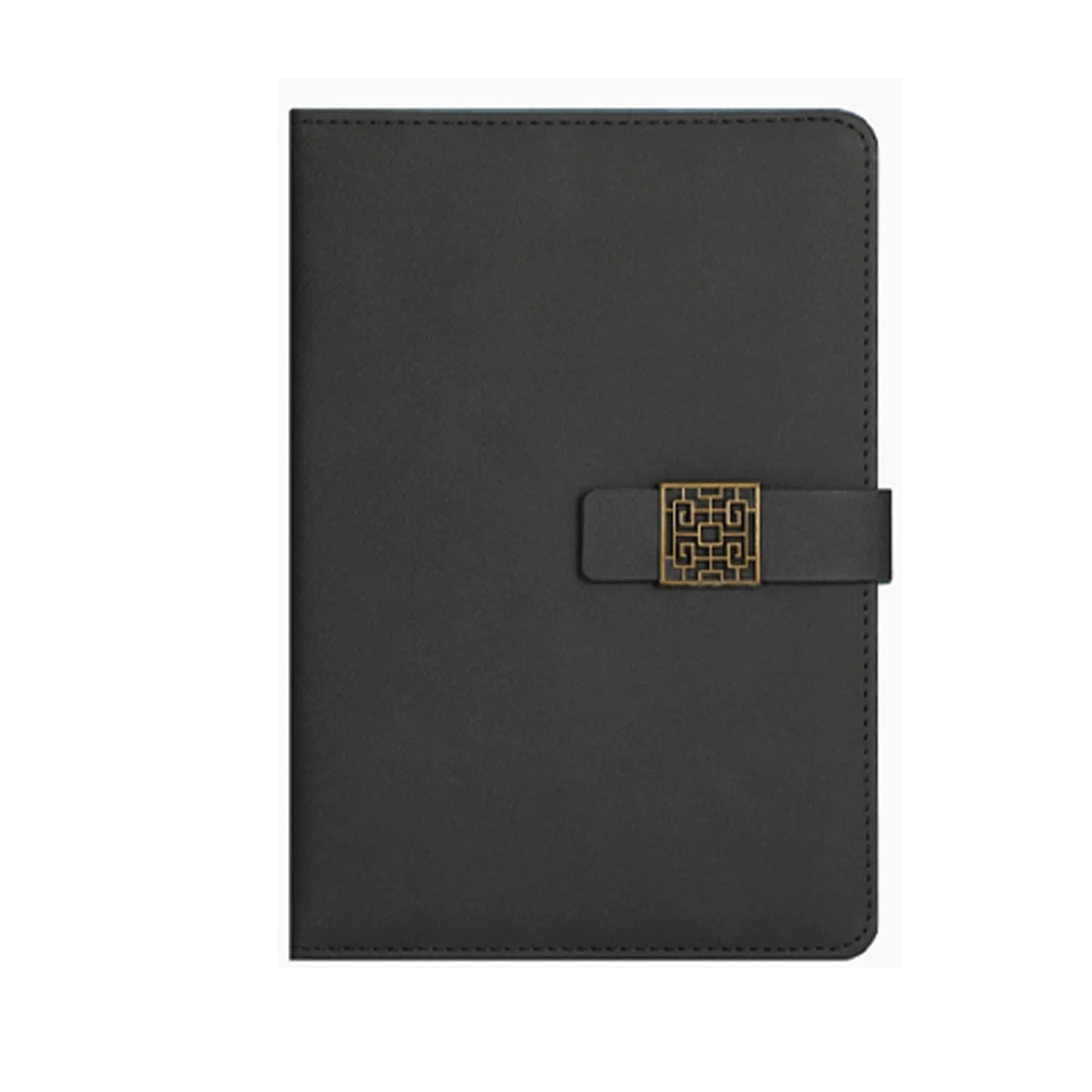 Window Lattice Snap Closure A5 PU Leather Notebook