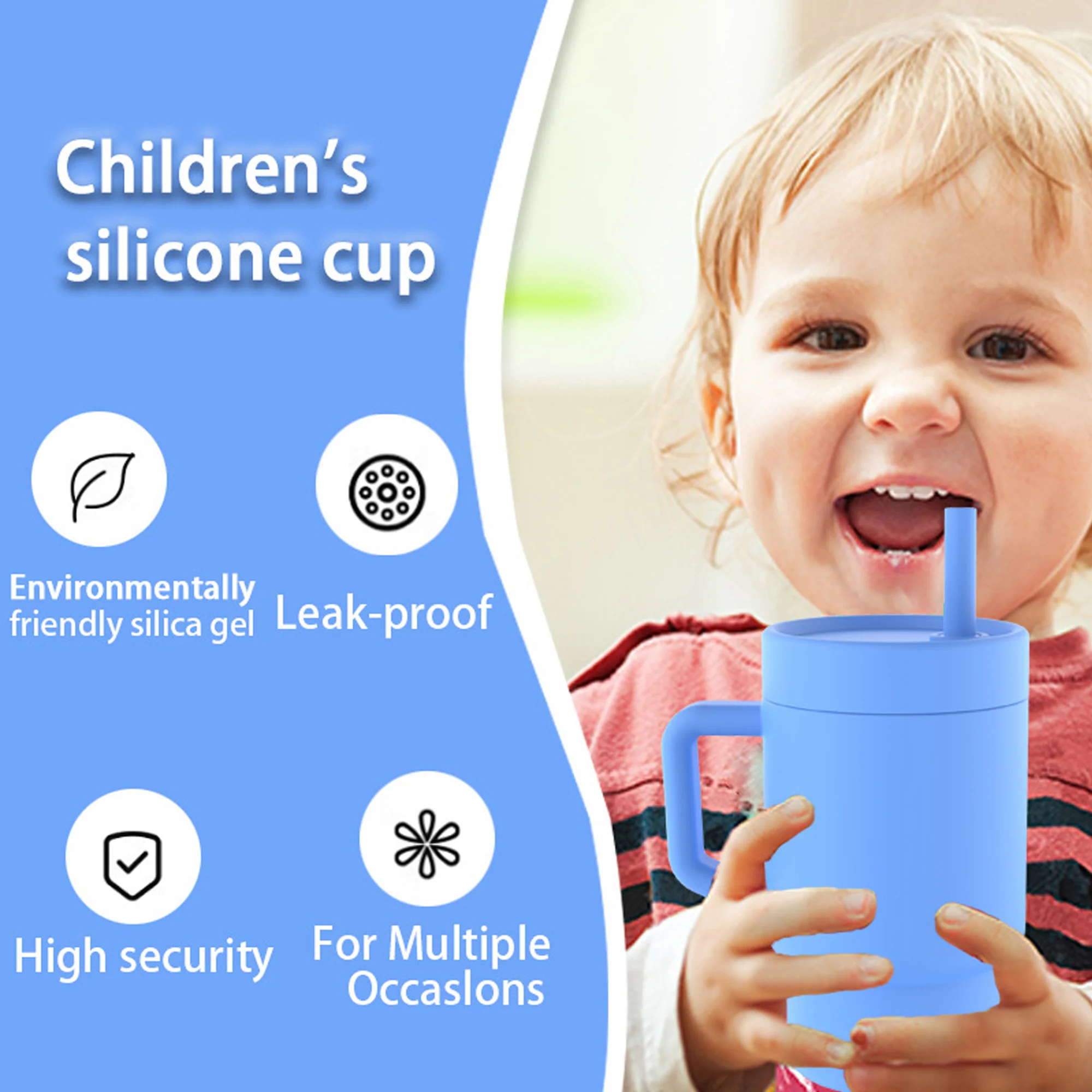 Food Grade Silicone Baby Sippy Cup