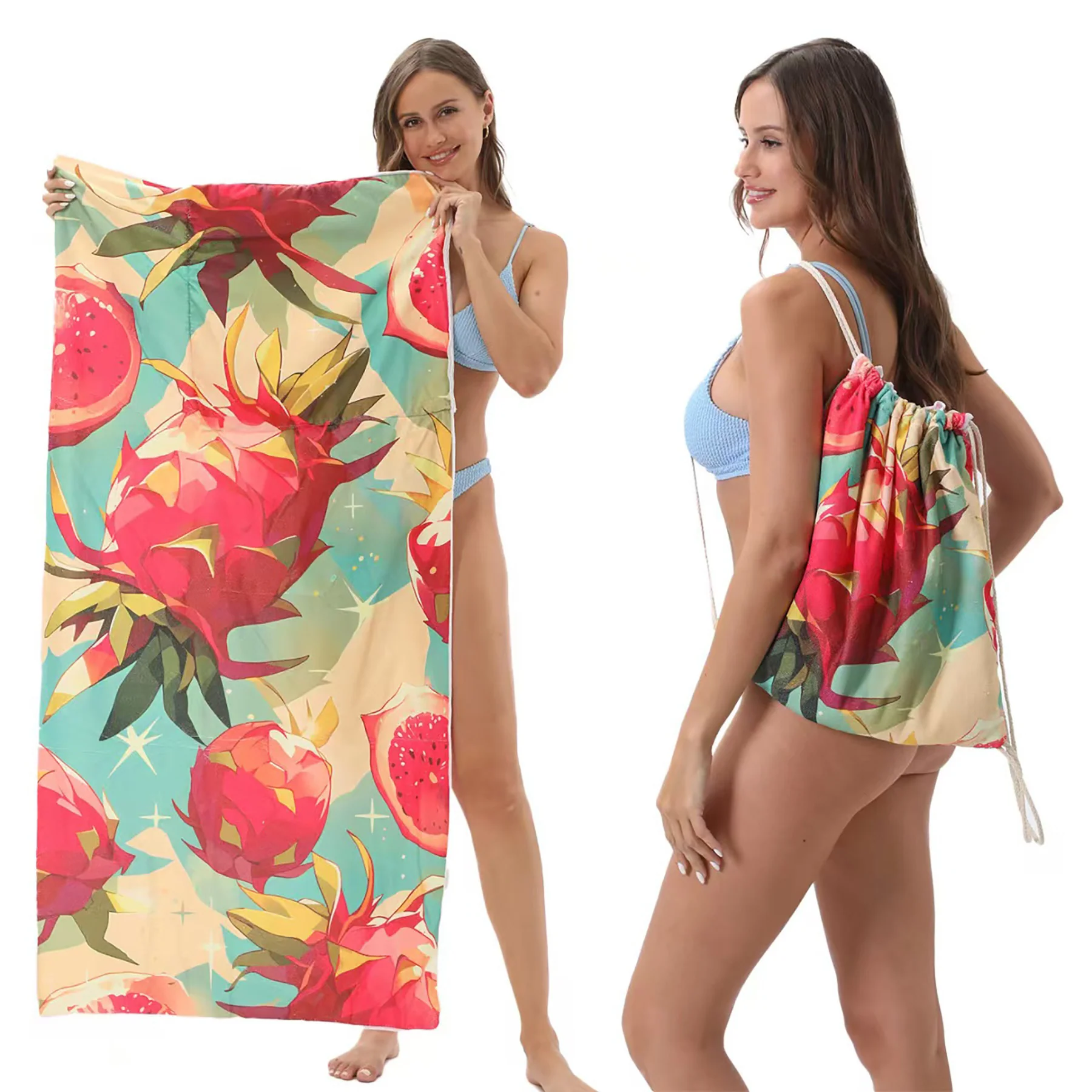 Large Beach Towel & Drawstring Backpack