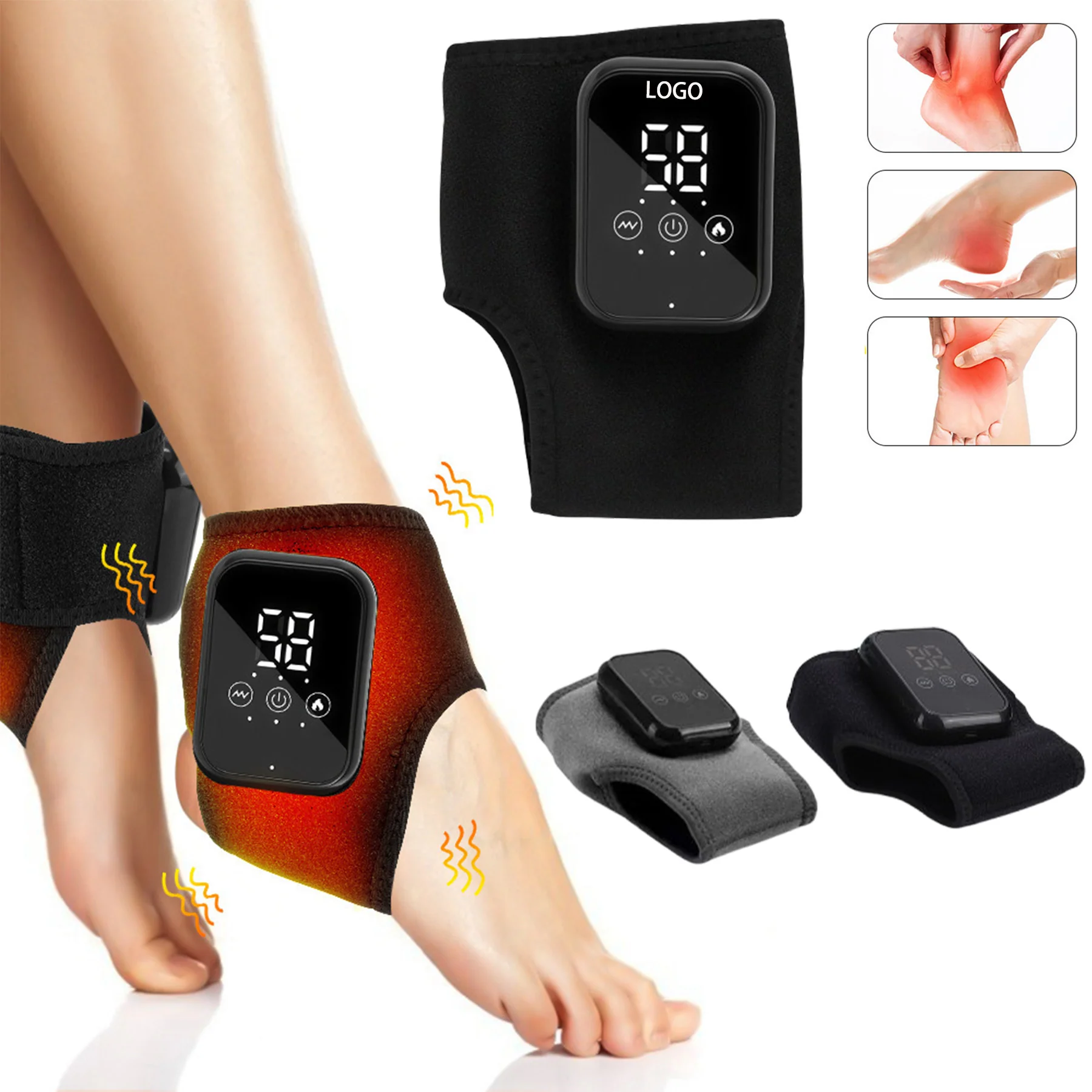 Wireless Electric Heated Foot Massager For Ankle Pain Relief