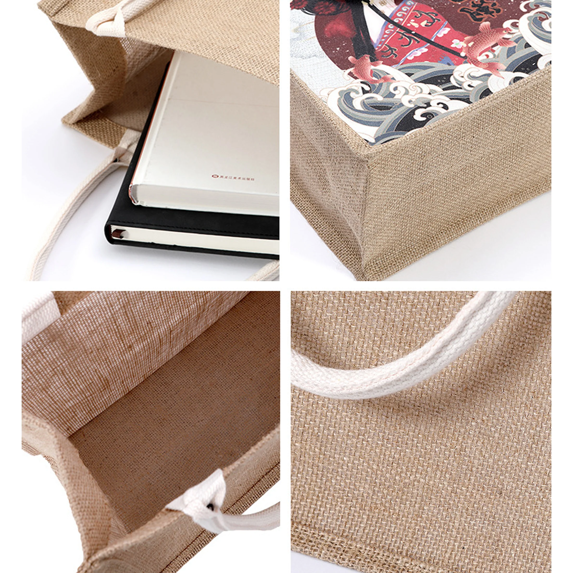 Large Jute Burlap Gift Tote Bag