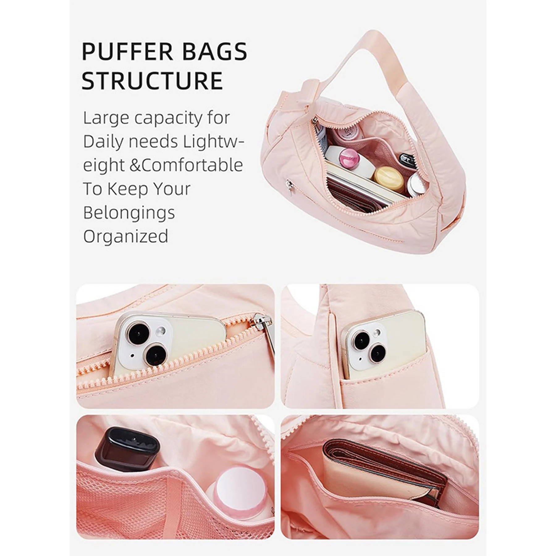 Women's Nylon Shoulder Bag Tote (Adjustable Strap)