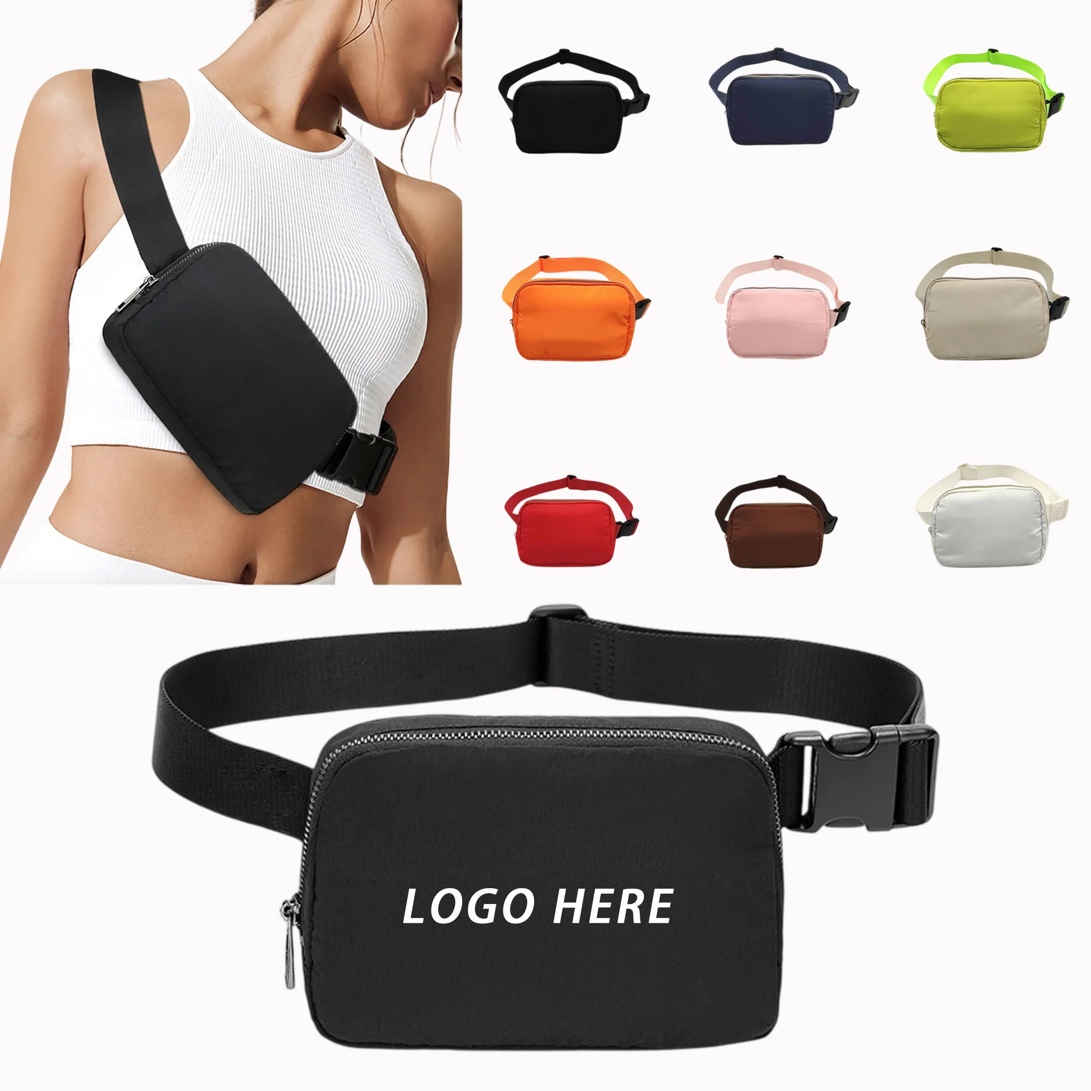 Cross Body Zipper Belt Bag