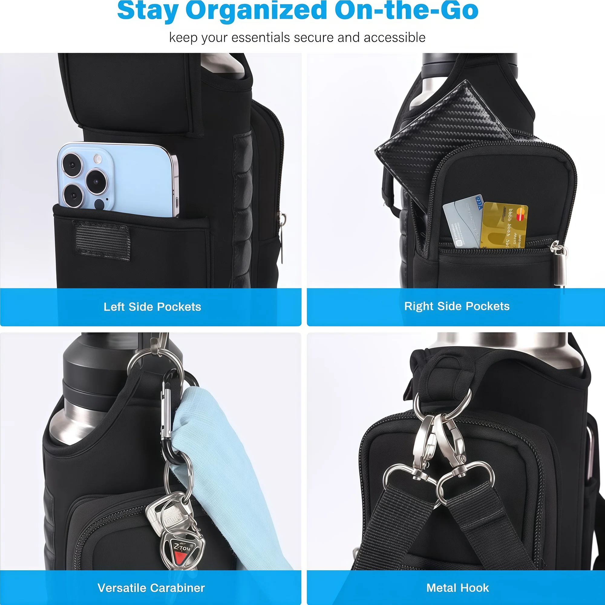 Magnetic Fitness Water Bottle Bag