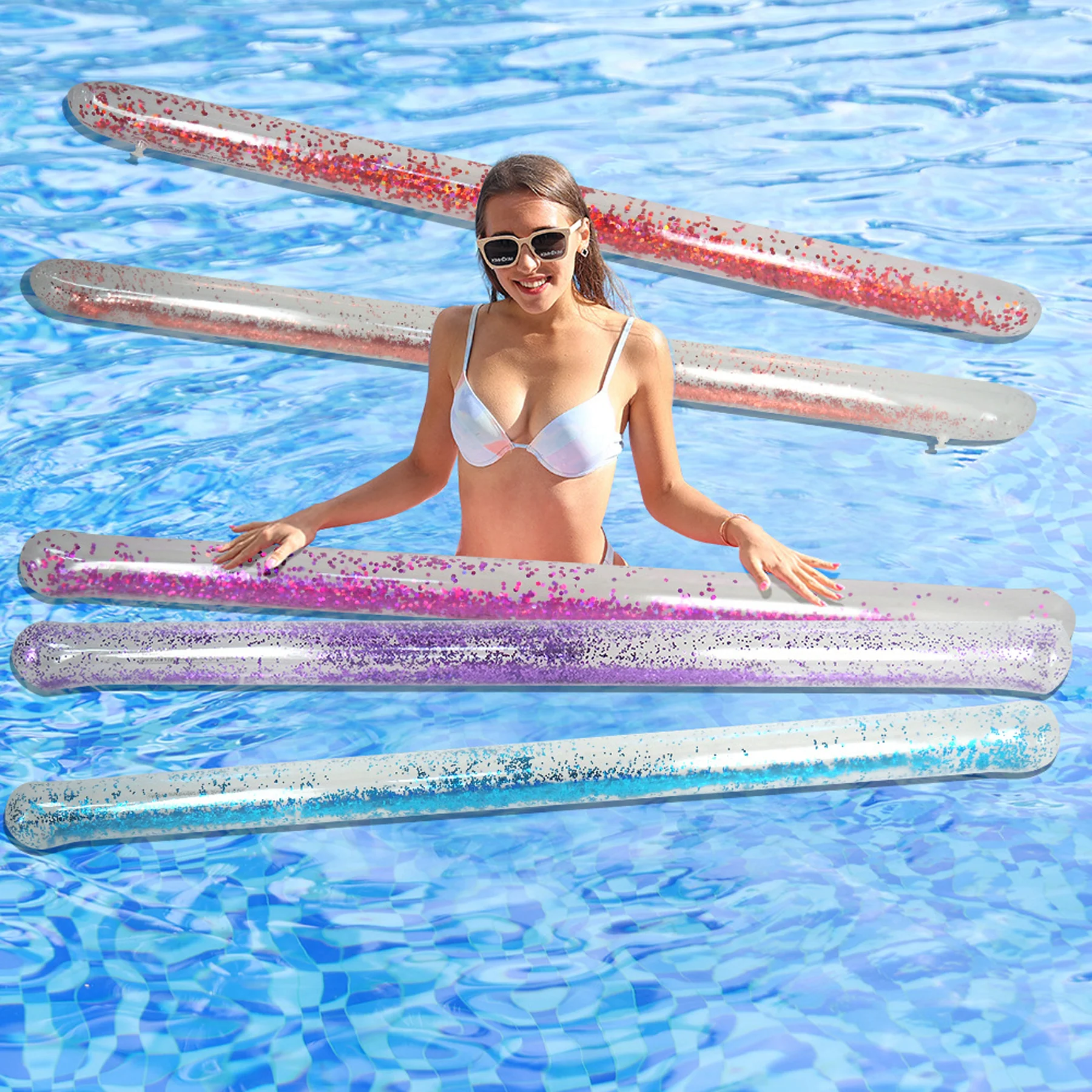 Inflatable Sequin Swimming Stick