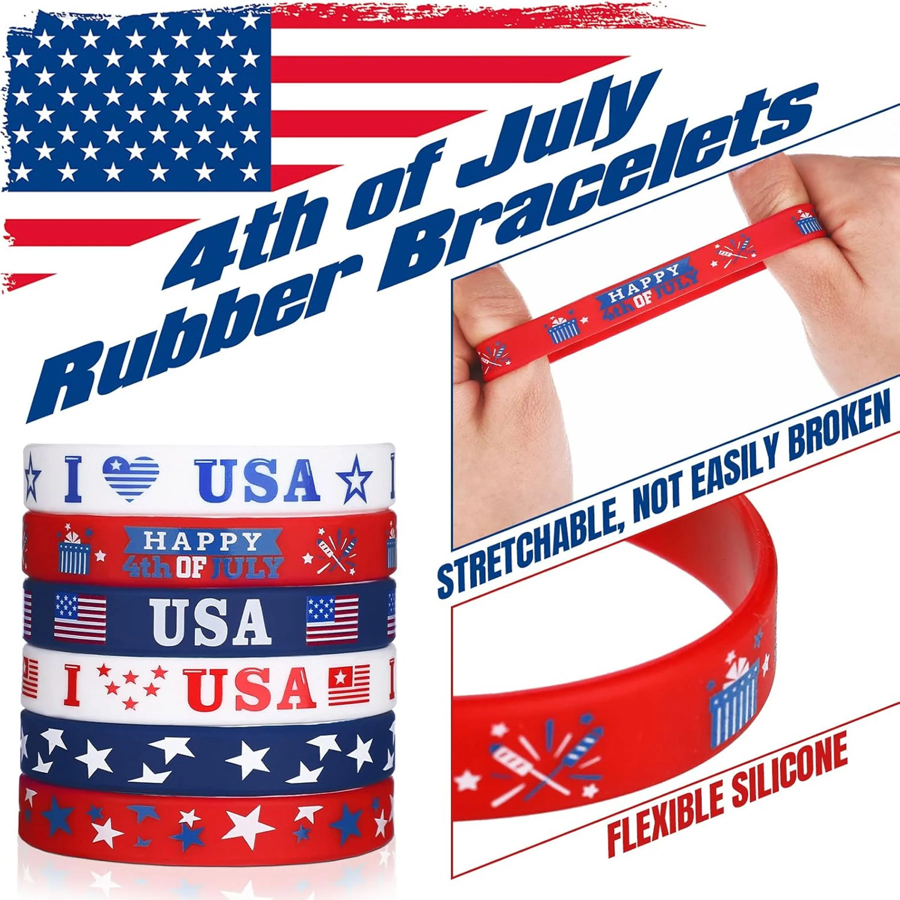 Semiquincentennial Patriotic Bracelets
