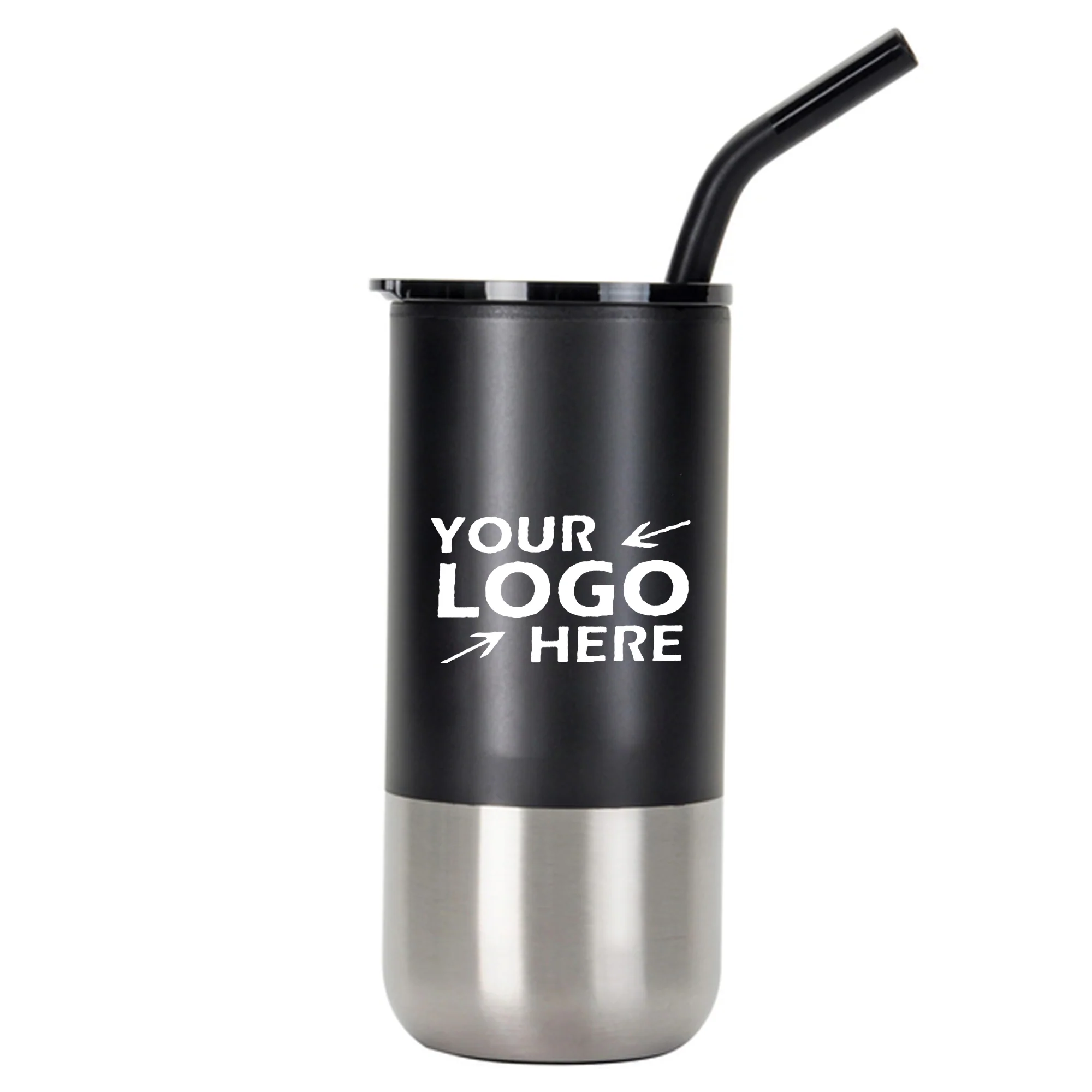 Full Color Insulated Custom Tumbler w/ Straw - 16 oz.
