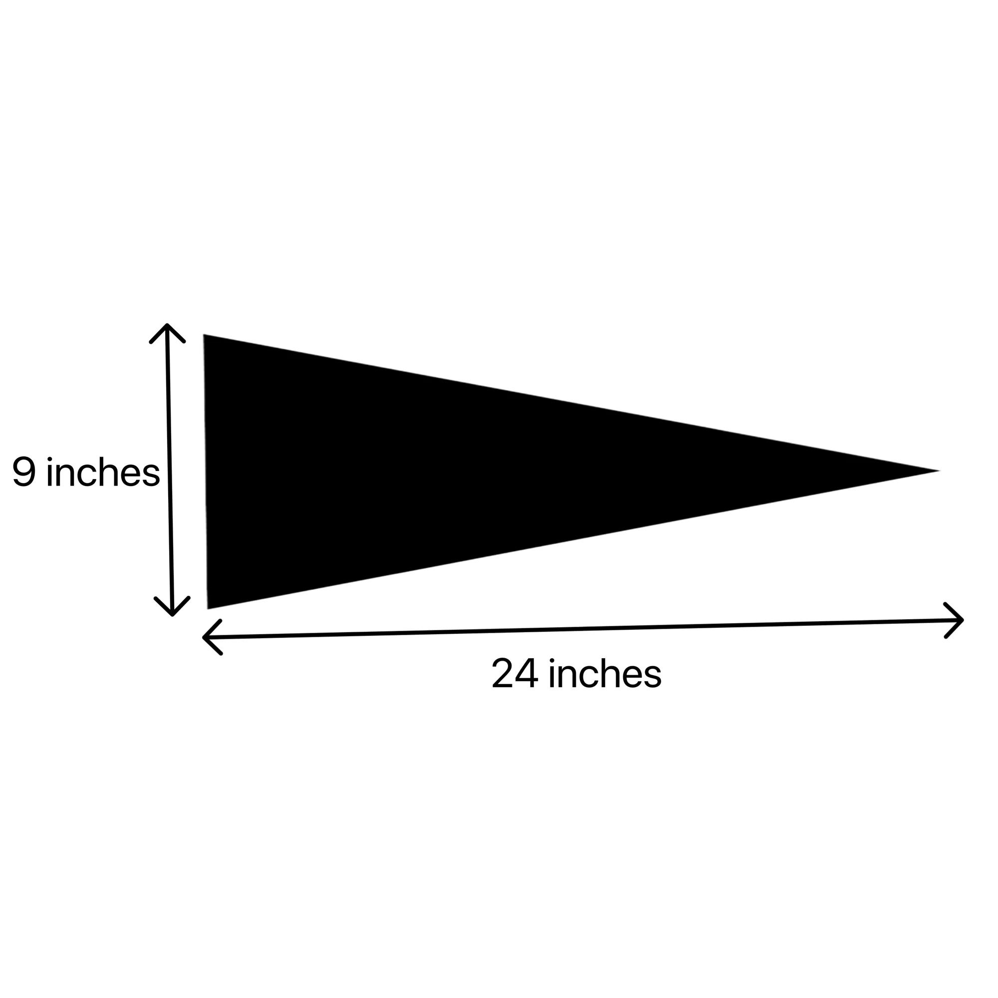 Full Color Custom 9" x 24" Felt Pennant Triangle Flag