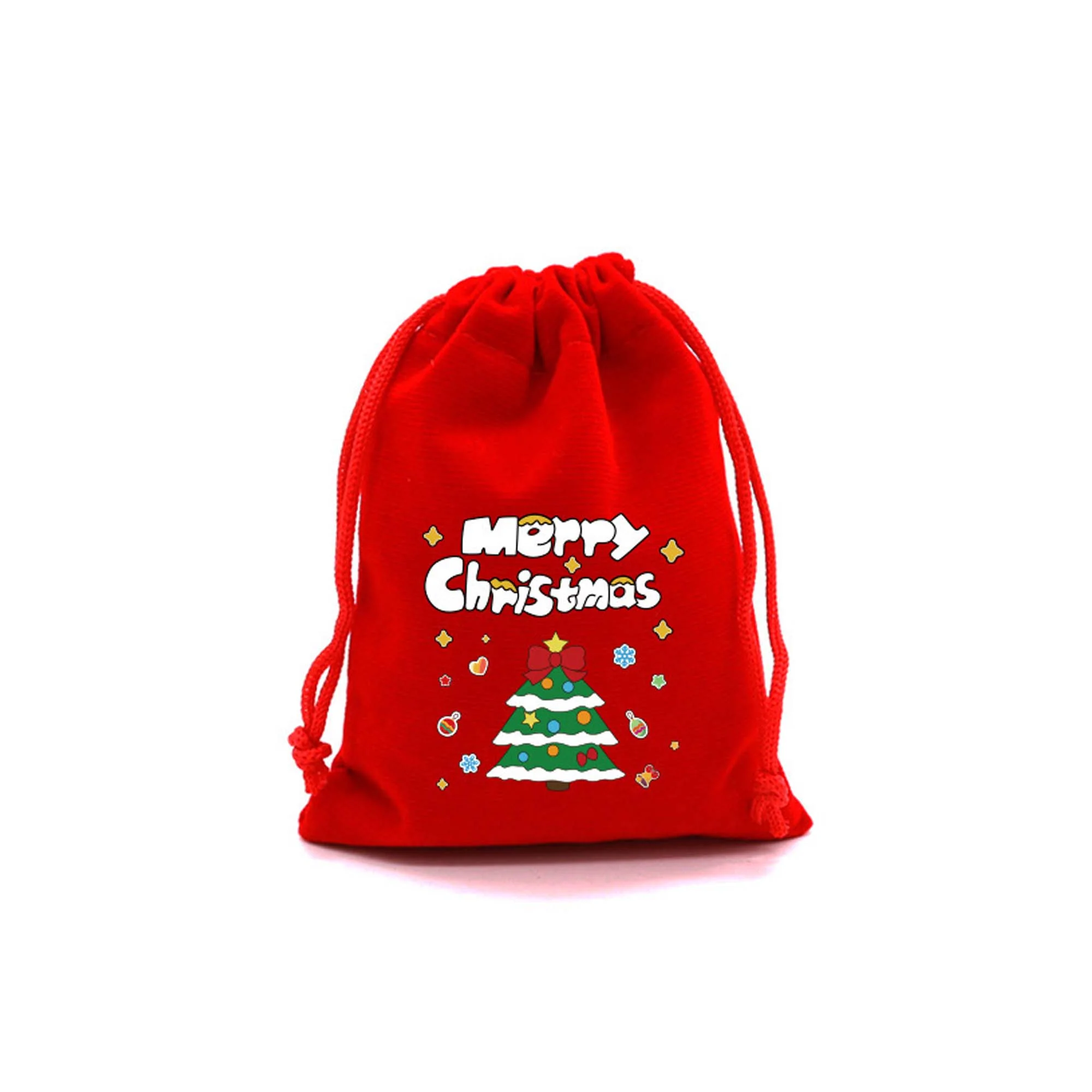 Christmas Drawstring Flannel Candy Bag