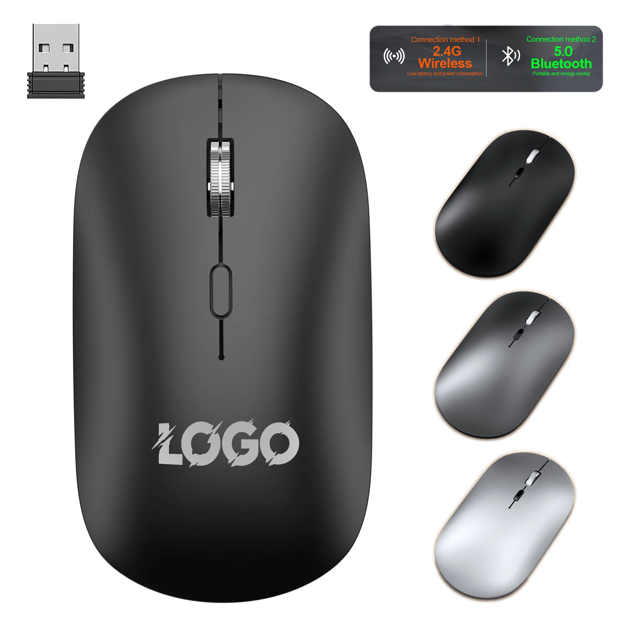 Ultra-Thin Dual Mode Wireless Bluetooth Mouse