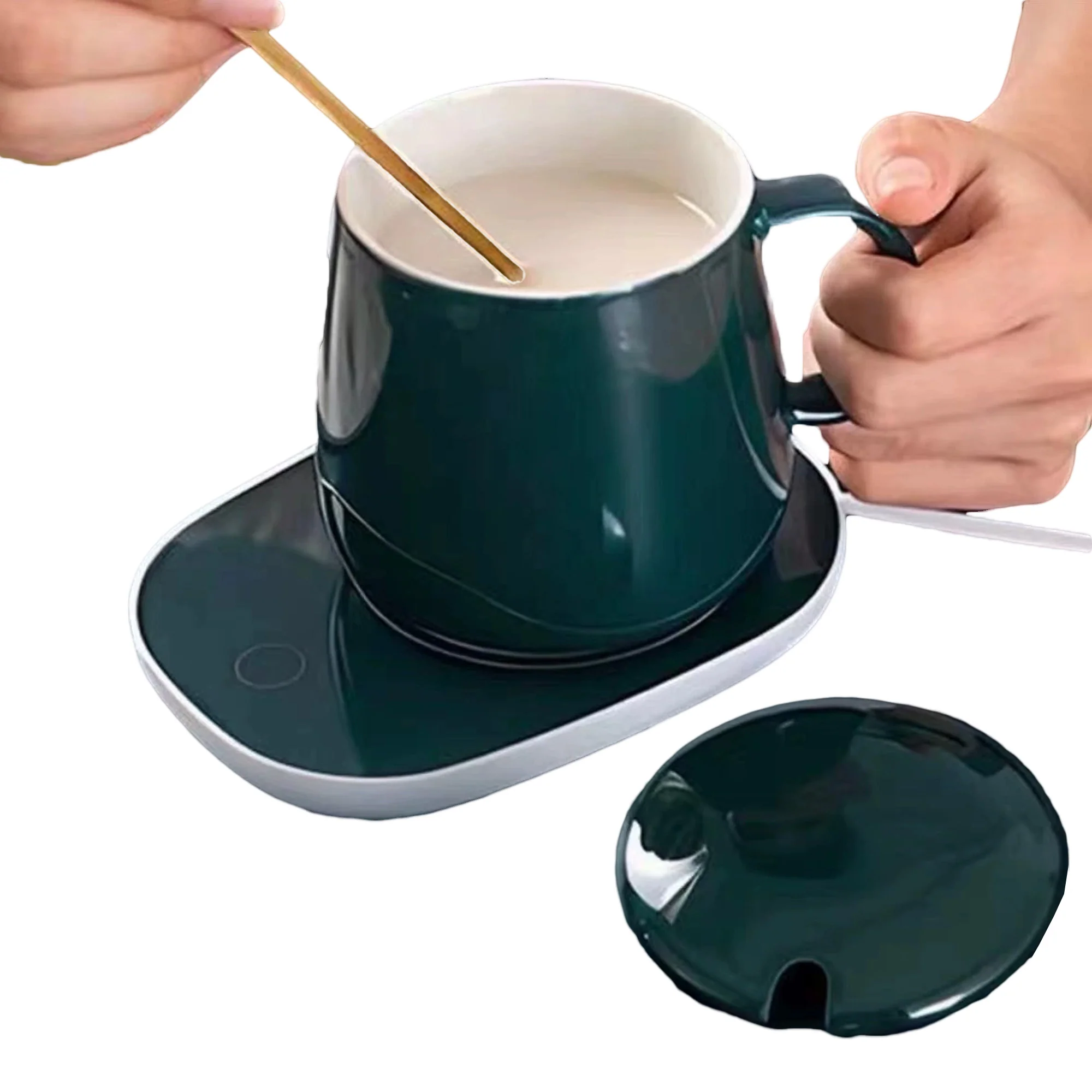 Heated Coaster Set with Mug and Spoon