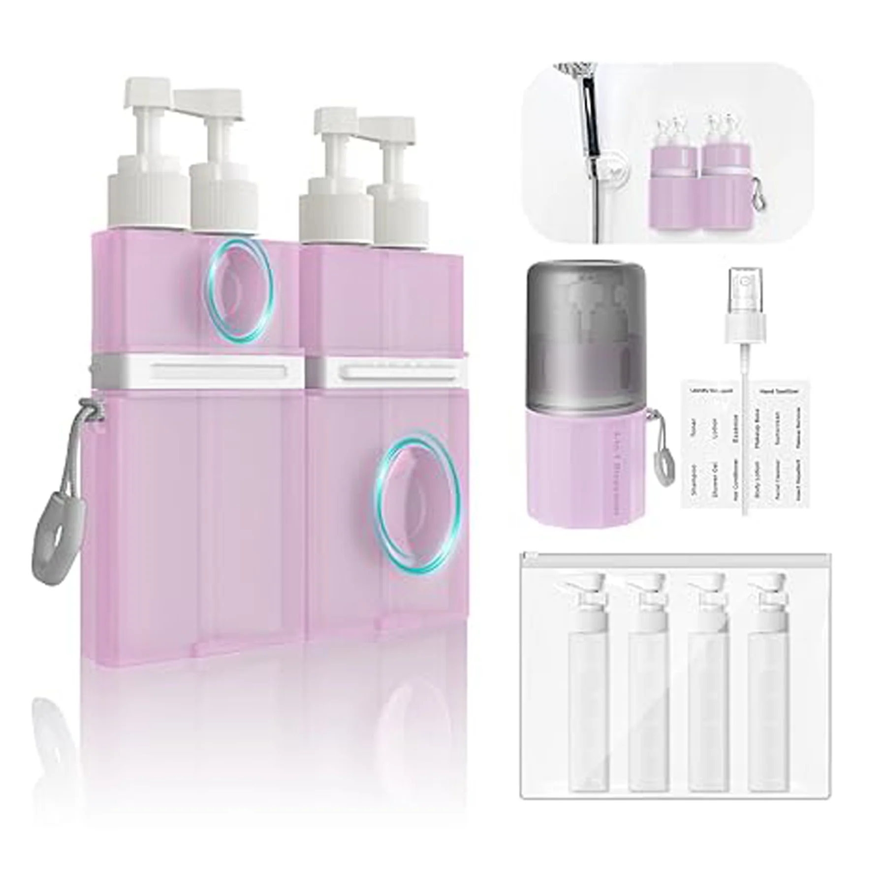 4 in 1 Toiletries Bottles Set For Smooth Walls