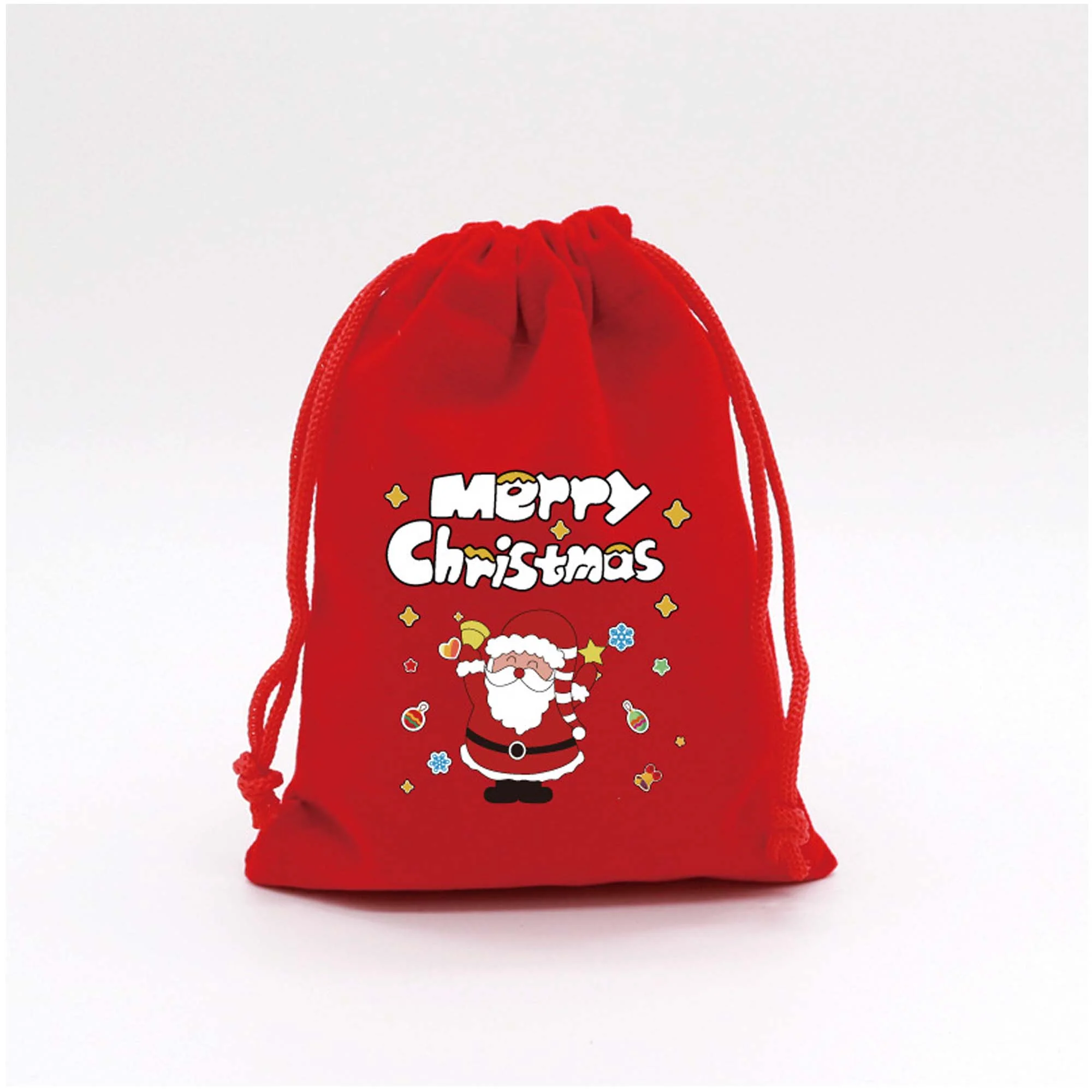 Christmas Drawstring Flannel Candy Bag