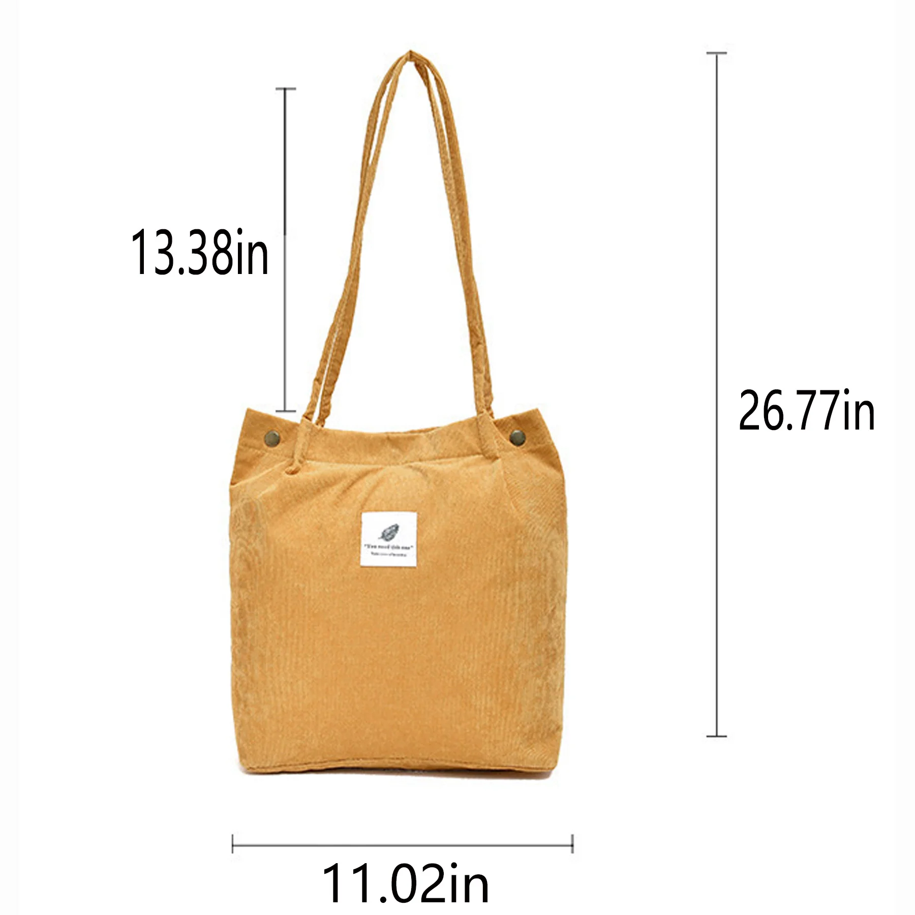Corduroy Shoulder Bag For Women, Large Capacity Canvas Tote
