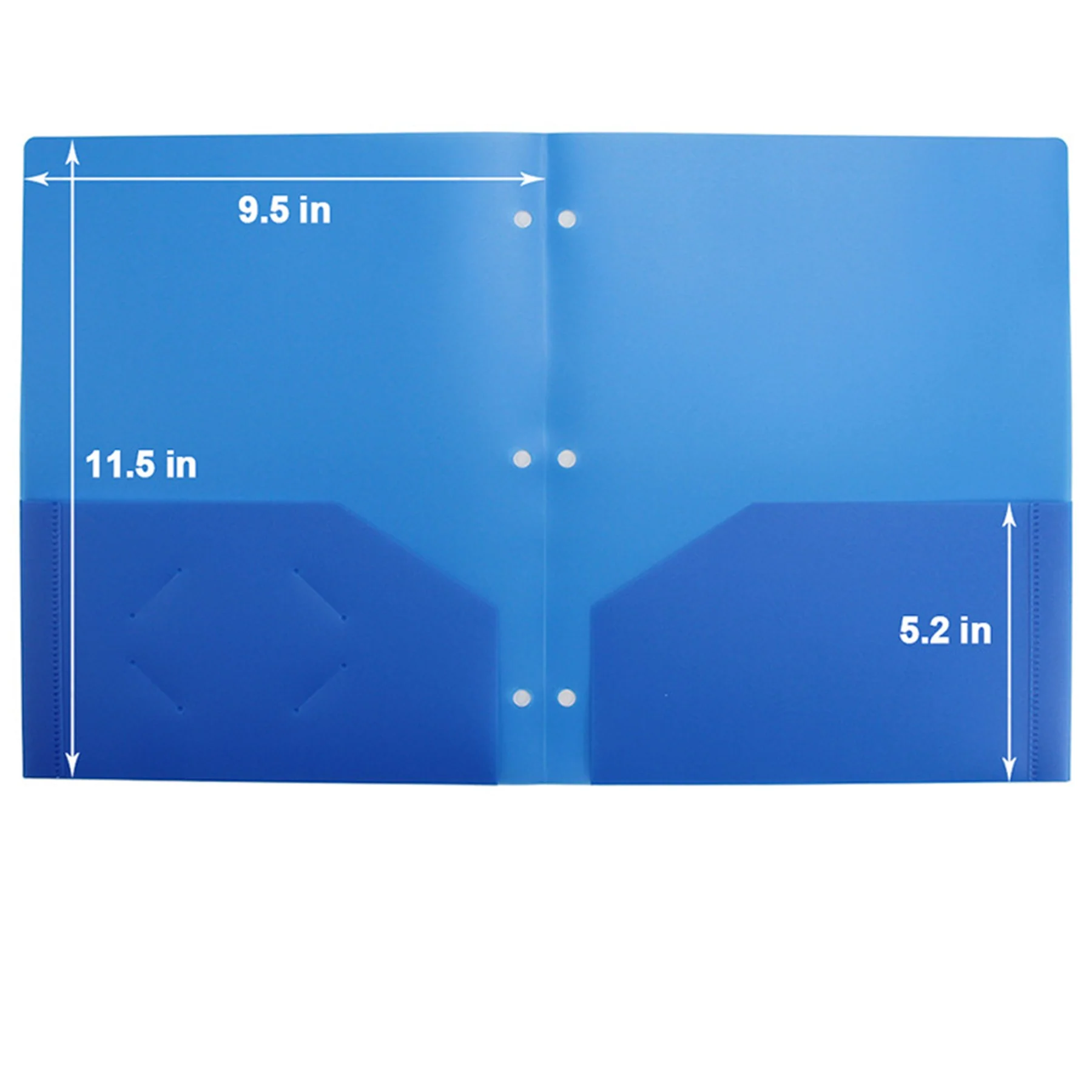 Basics Plastic 3 Hole Punch Folders With 2 Pockets