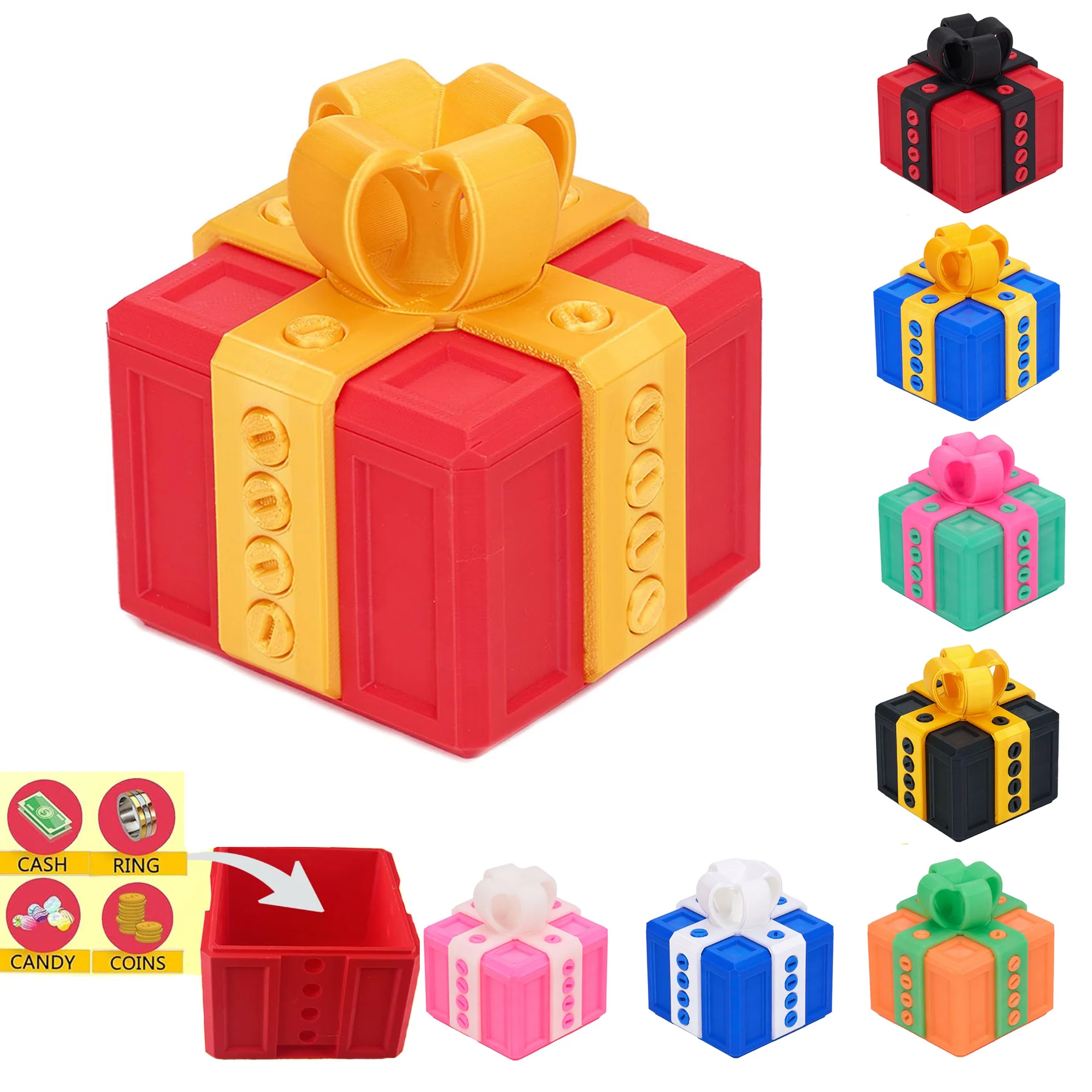 3 Inch  Screw-On Surprise Prank Gift Box - Christmas Edition