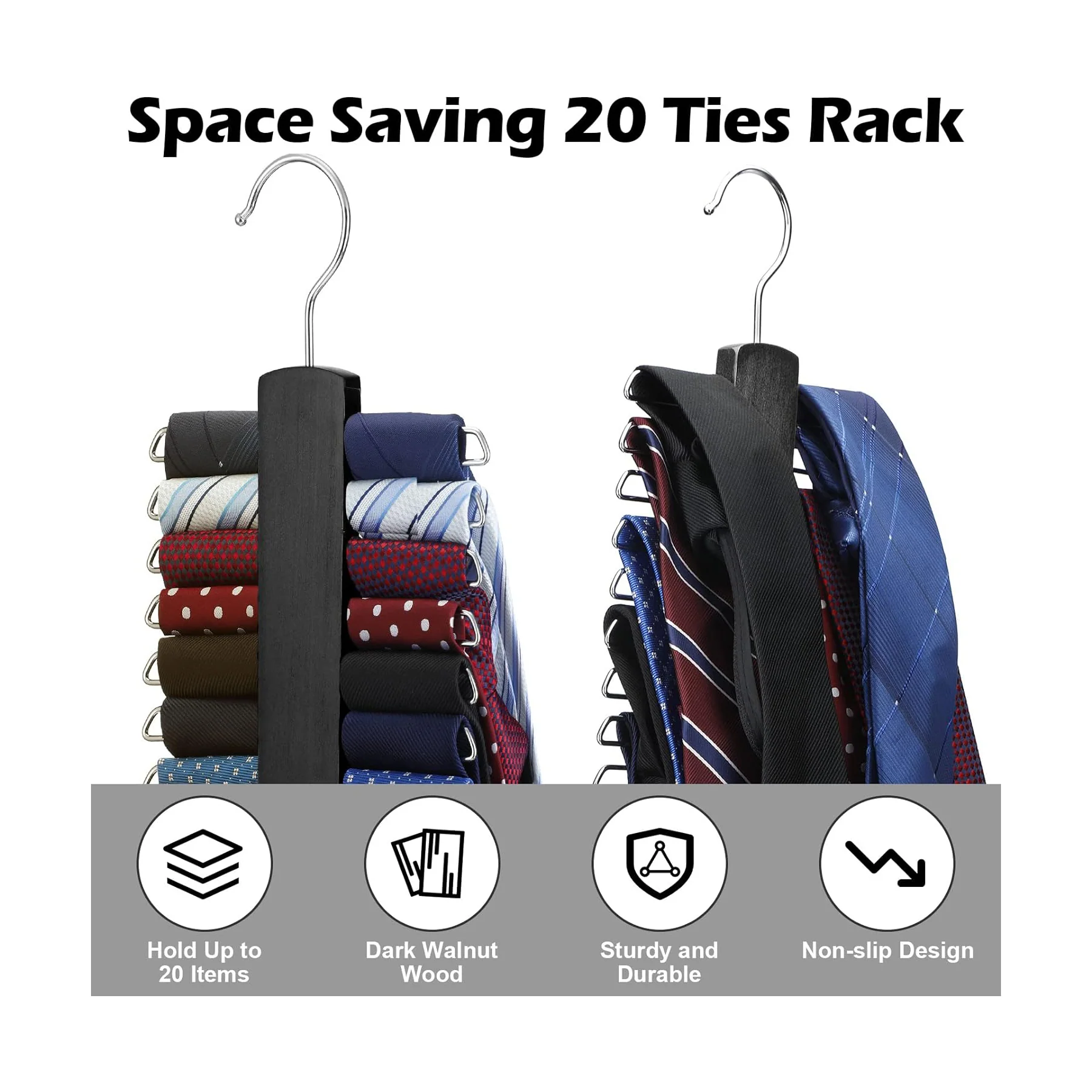 Wooden Necktie Belt Hanger