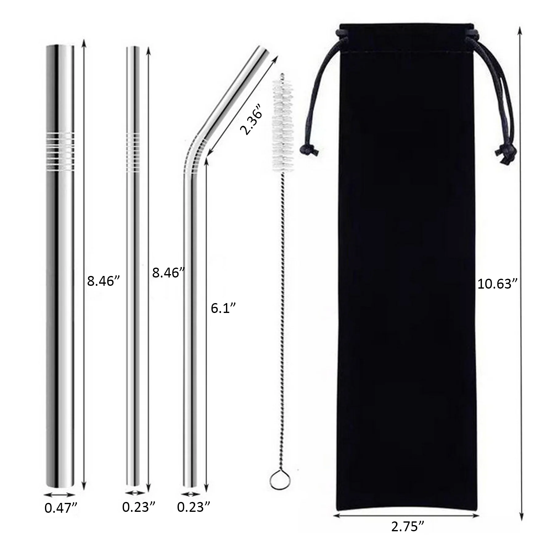 Stainless Steel Straw Set