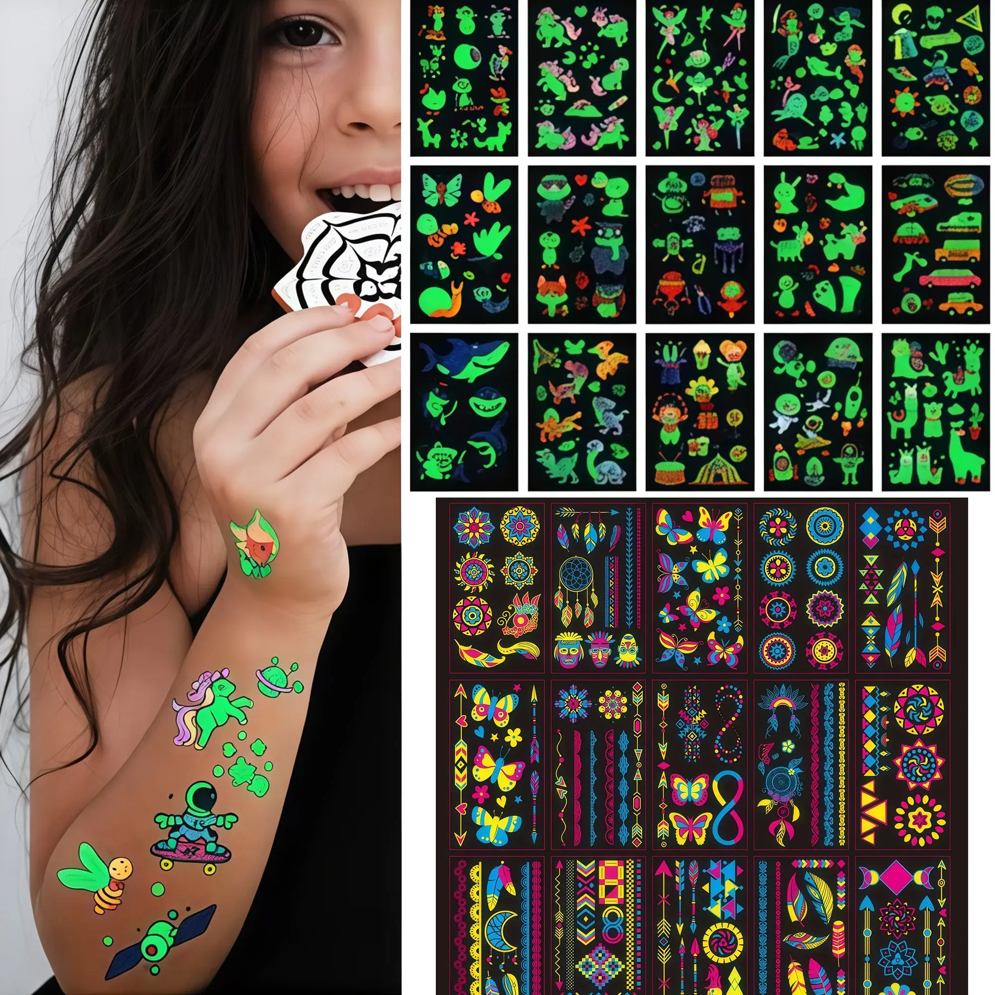 Luminous Temporary Tattoos Stickers