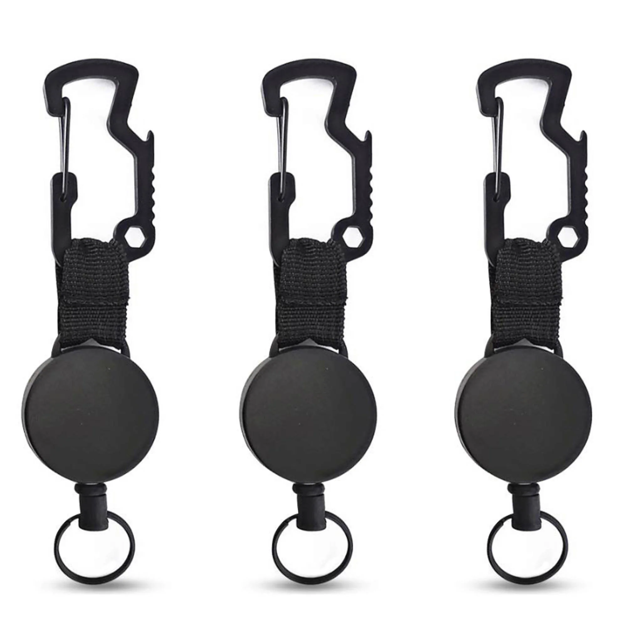 Retractable Steel Wire Carabiner Keychain