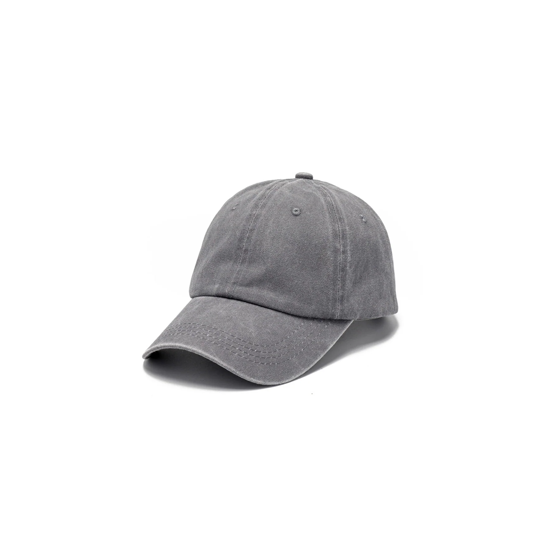 Embroidered Washed Cotton Soft Top Visor Baseball Cap