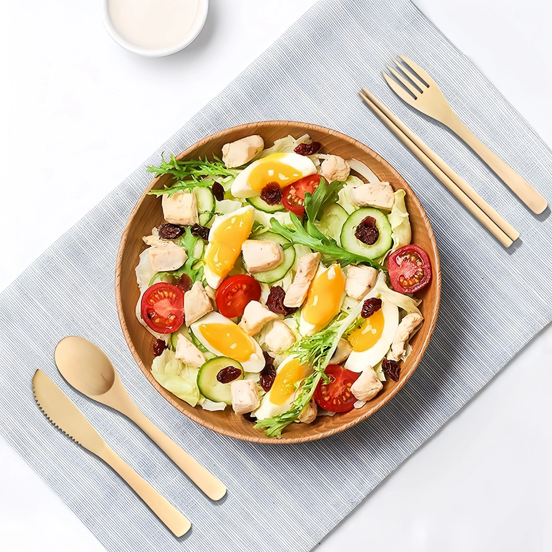 7 in 1 Portable Bamboo Outdoor Tableware Set