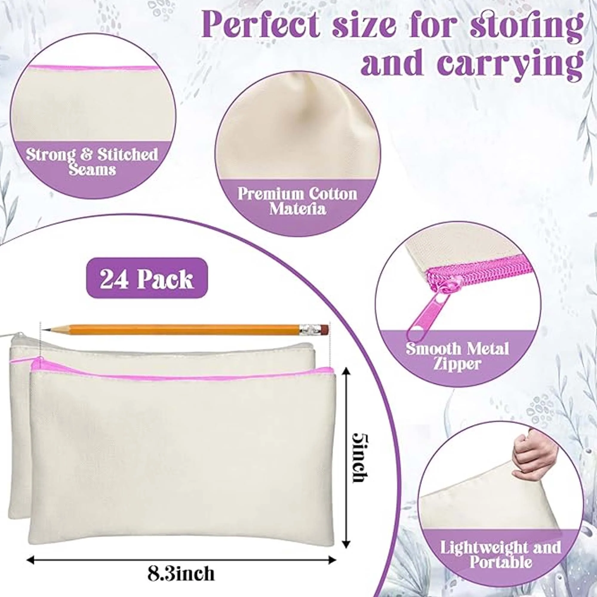 Multi-Purpose Canvas Pencil Pouch