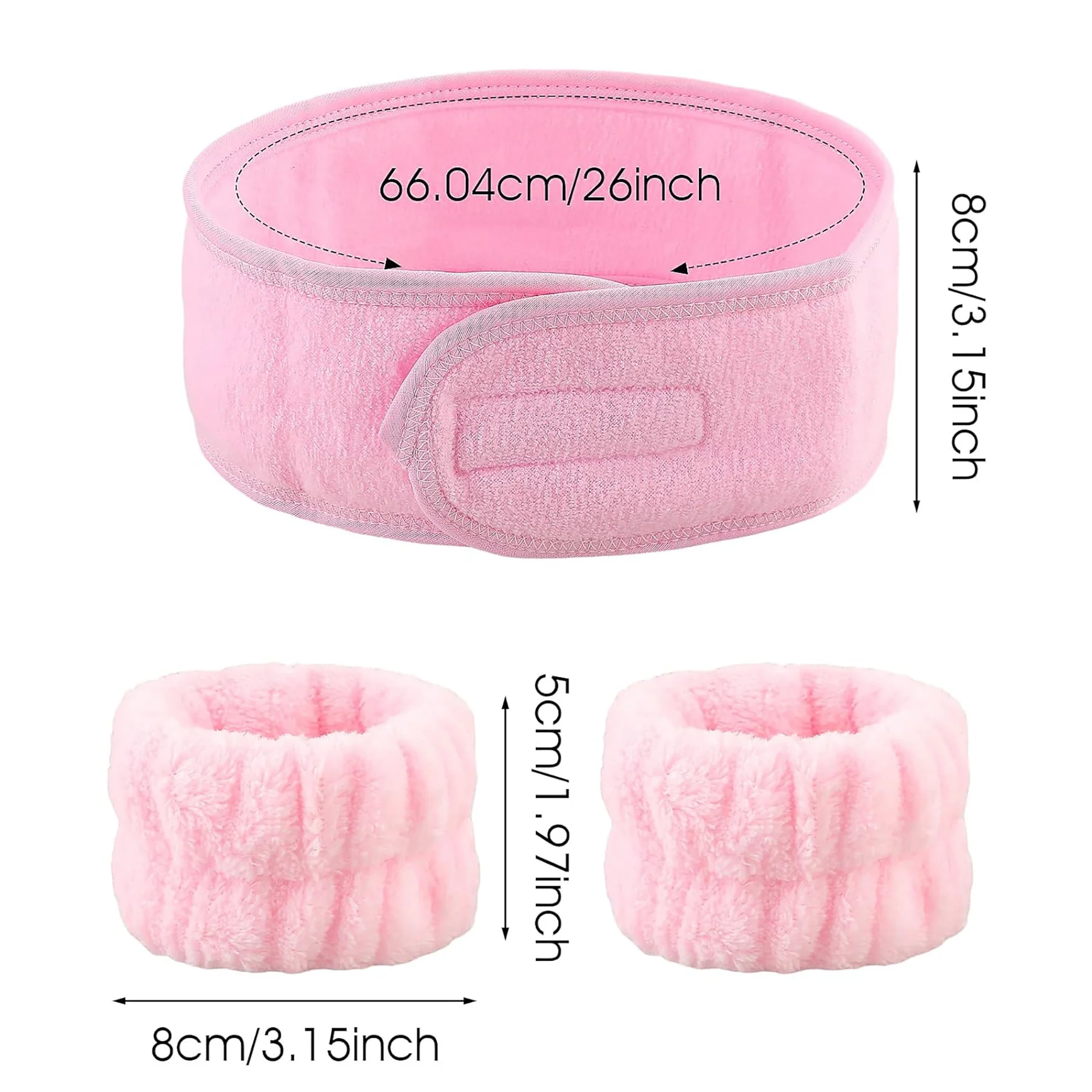 3-Piece Spa Headband Face Wash Bracelet Set