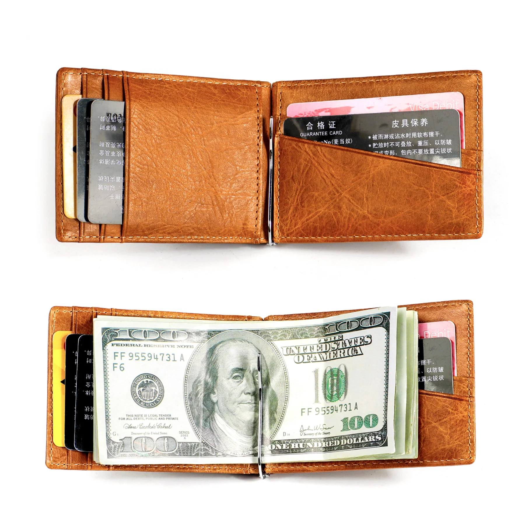 Mens Zipper Leather Wallet