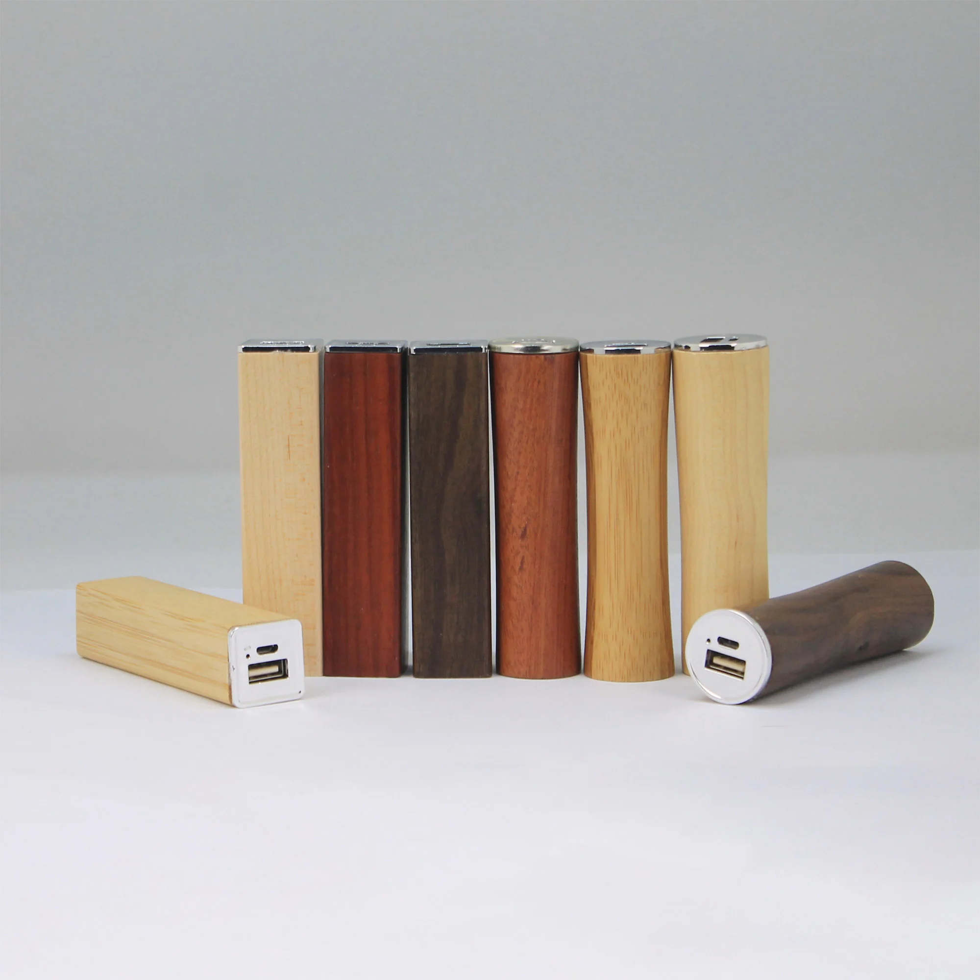 Bamboo Wood Square Tube Power Bank