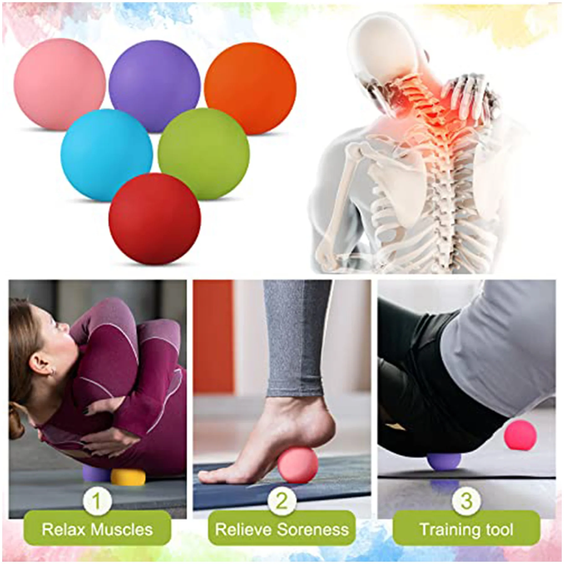 Massage Balls Shoulders Neck Back Exercise