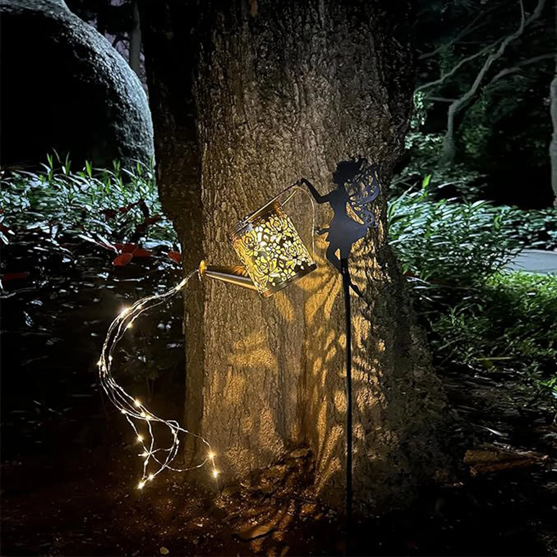Garden Solar Led Decorative Kettle Lantern With Hooks