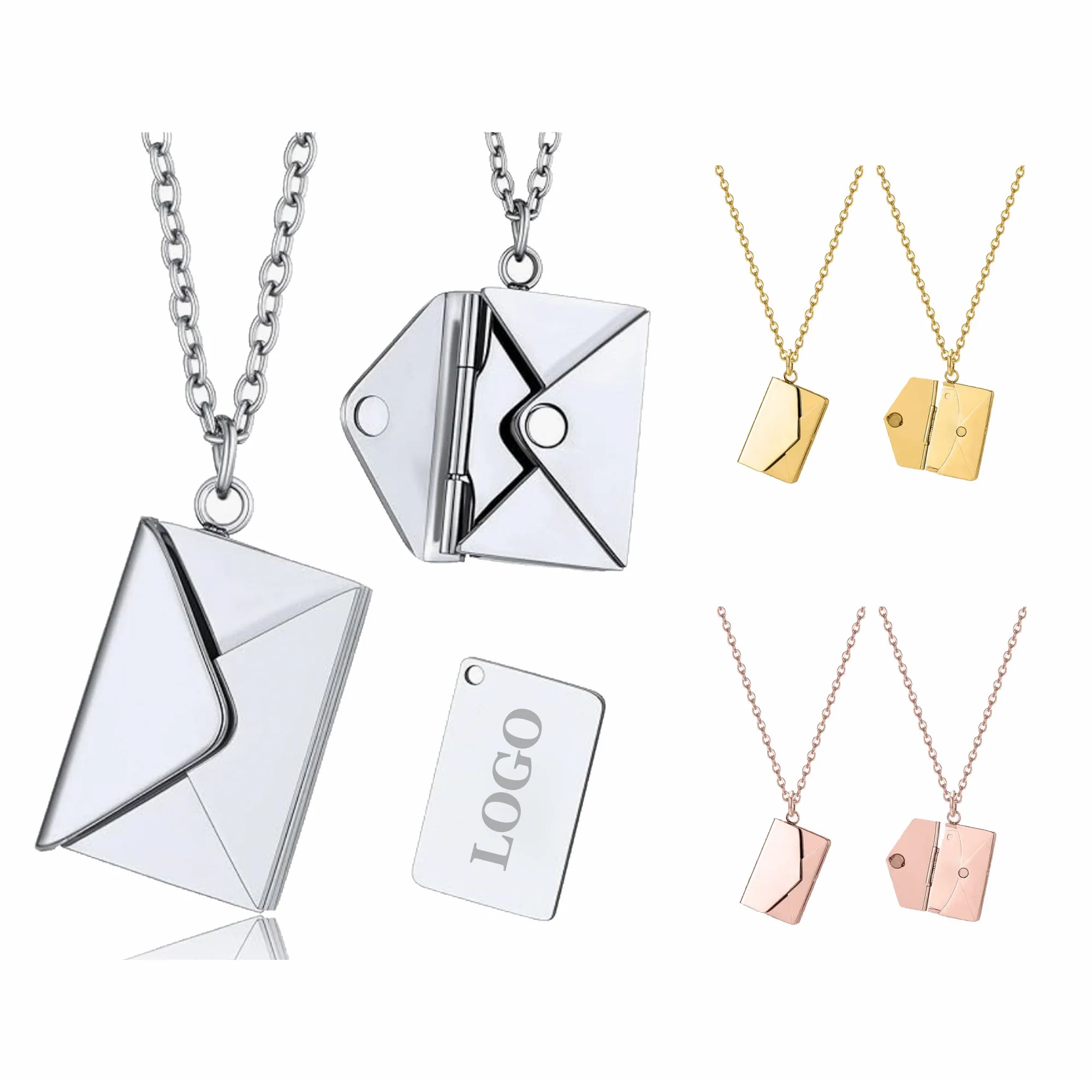 Personalized Envelope Locket Necklace