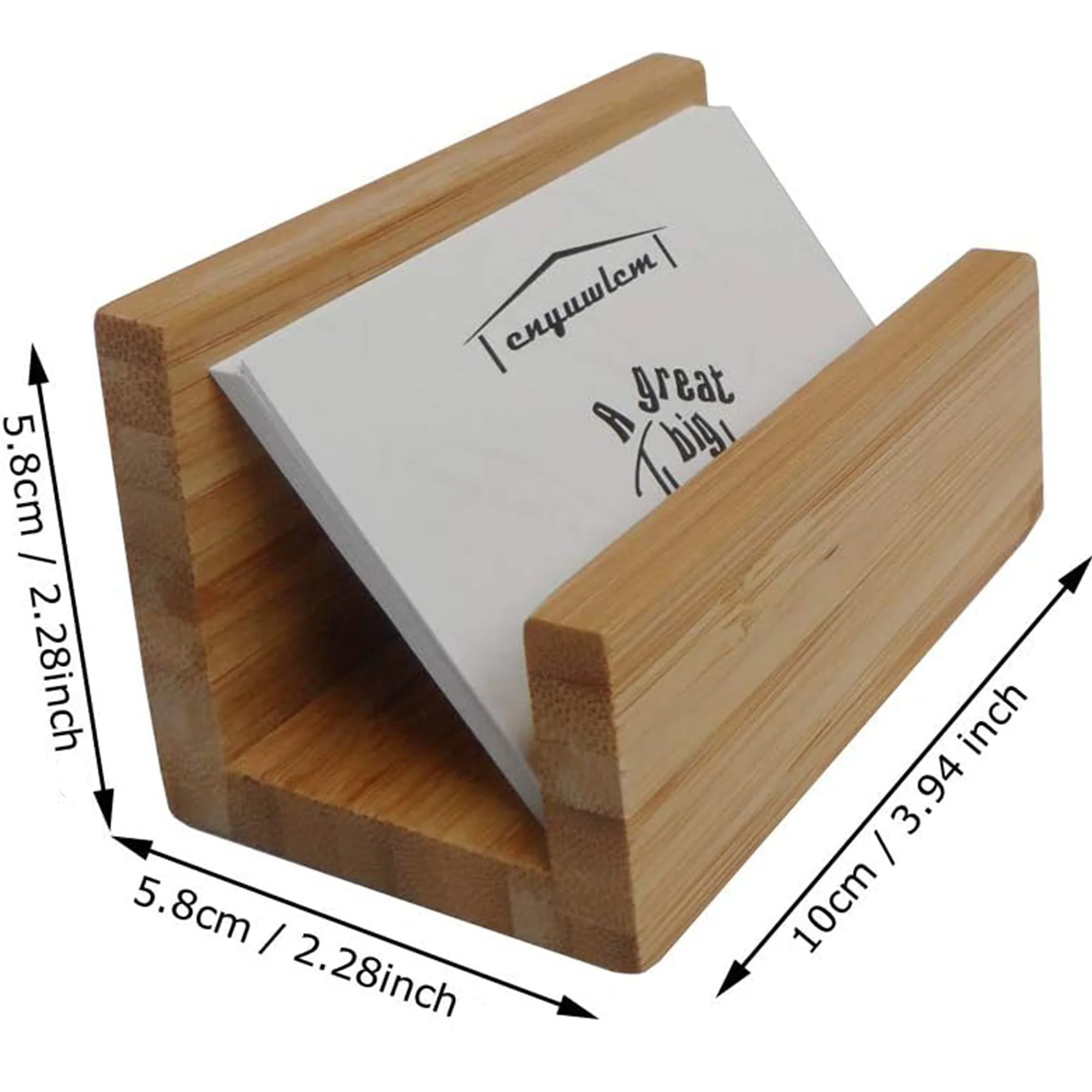 Bamboo Wood Desktop Business Card Holder