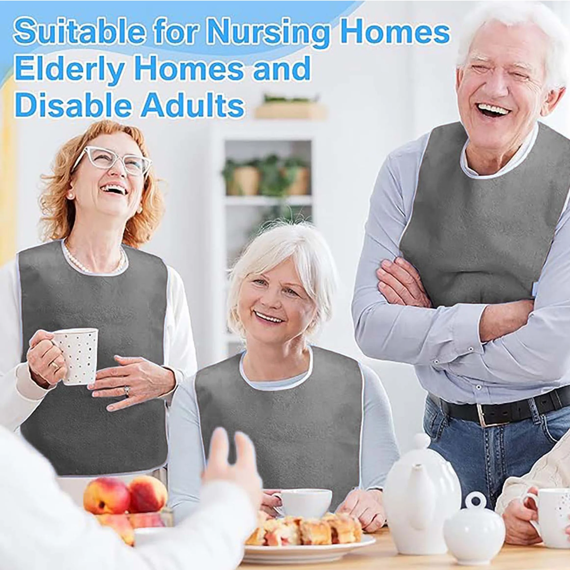 Waterproof  Adult Bibs With Pocket