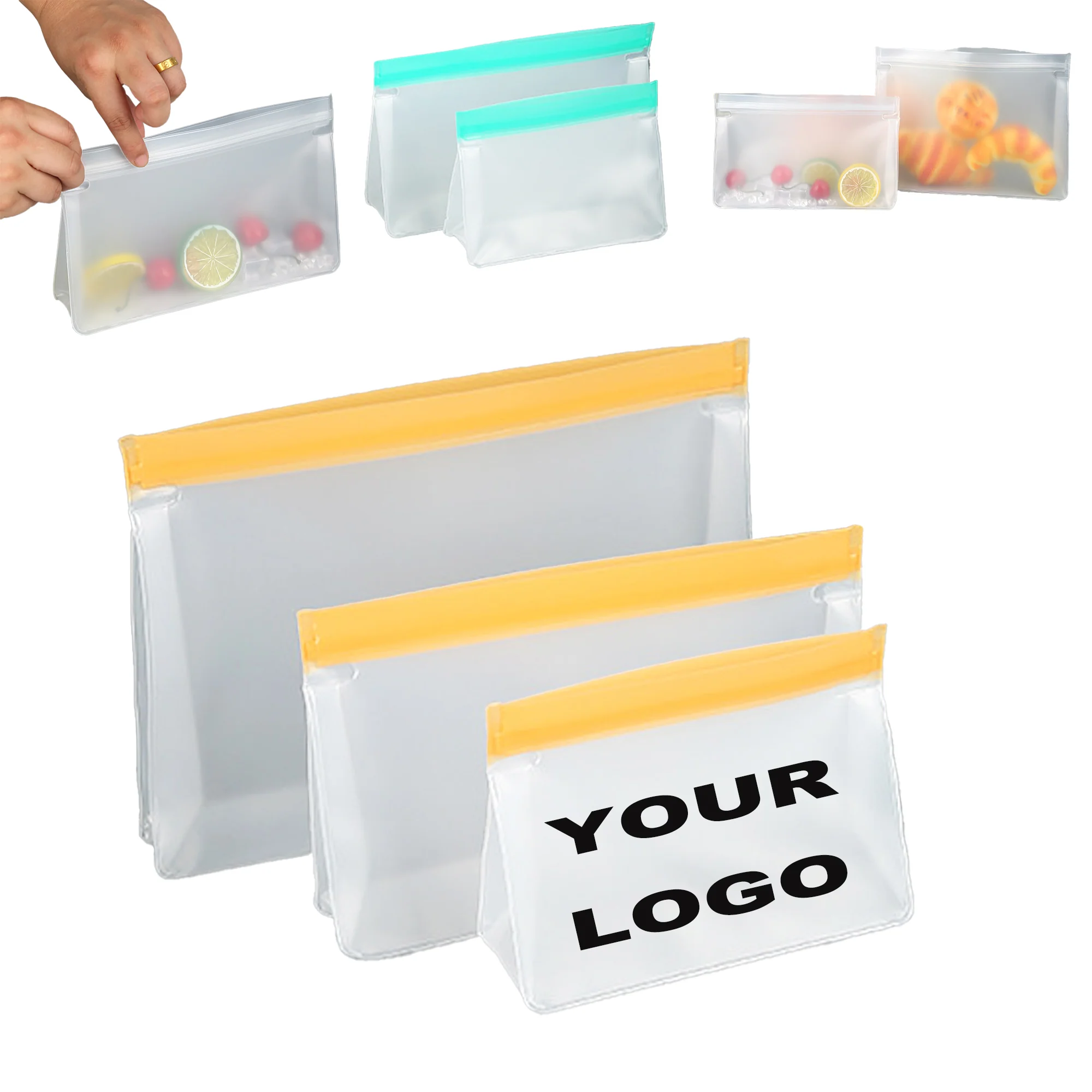 Clear Self-Sealing Zipper EVA Food Storage Bags