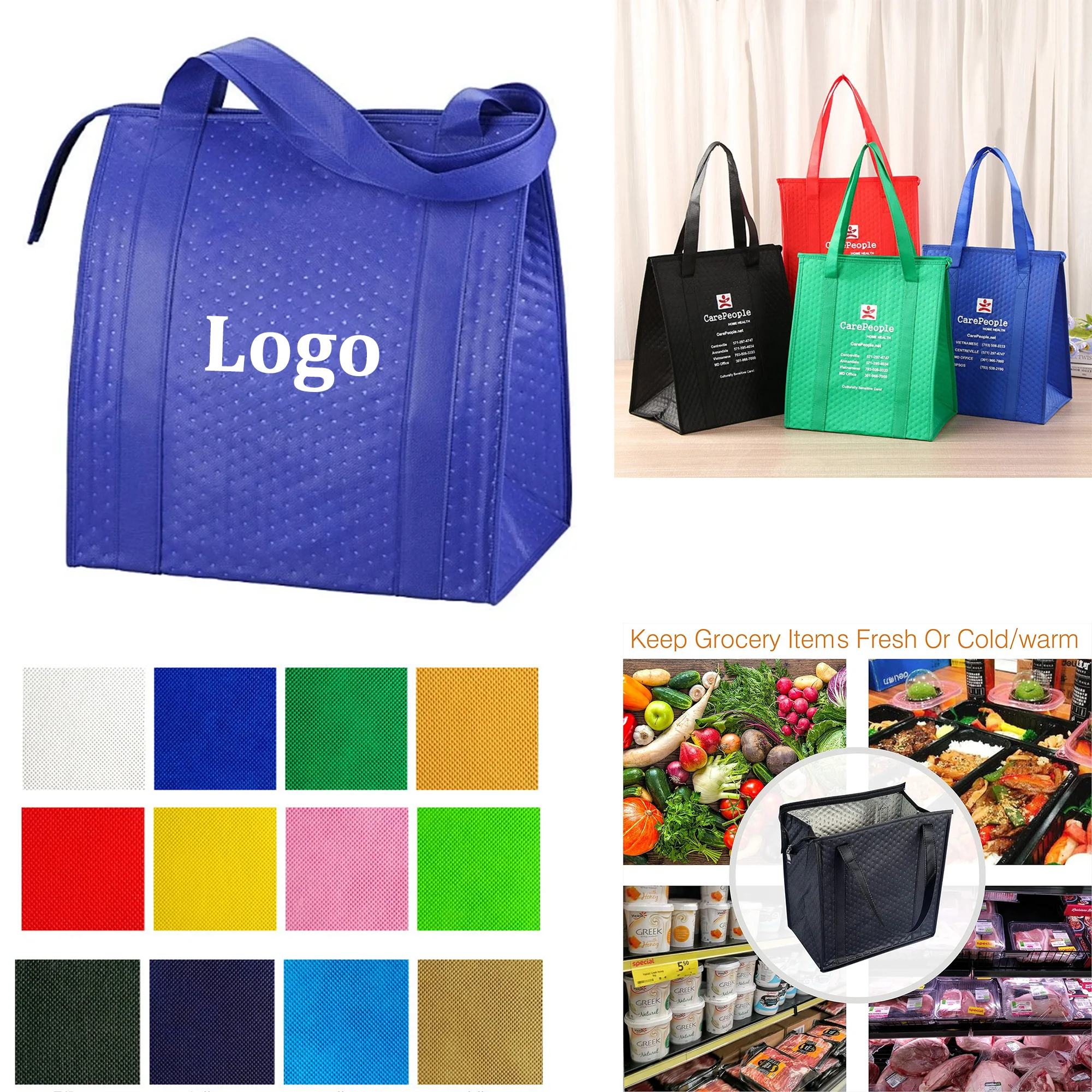 Custom Tote Insulated Grocery Bag(15"X13"X10")