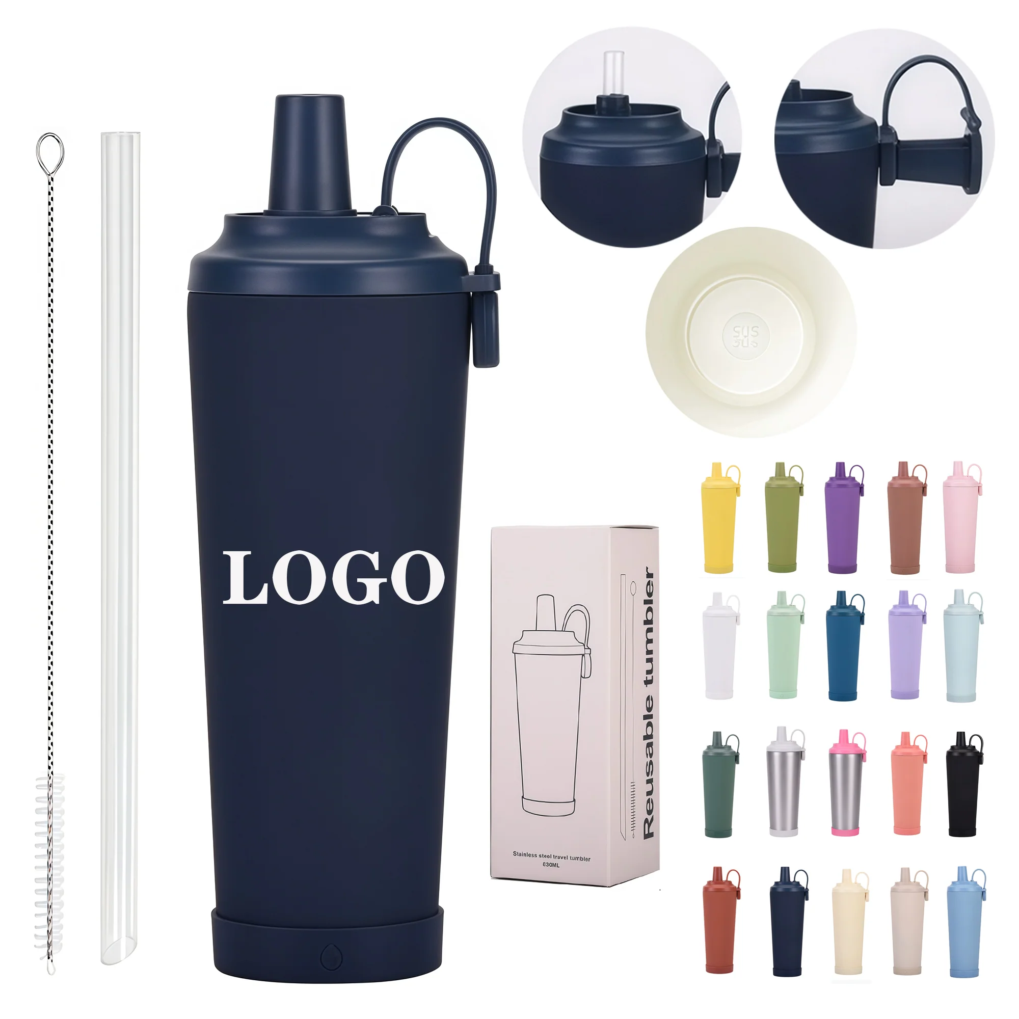 28Oz Ceramic Coated Inner Liner Straw Water Bottle