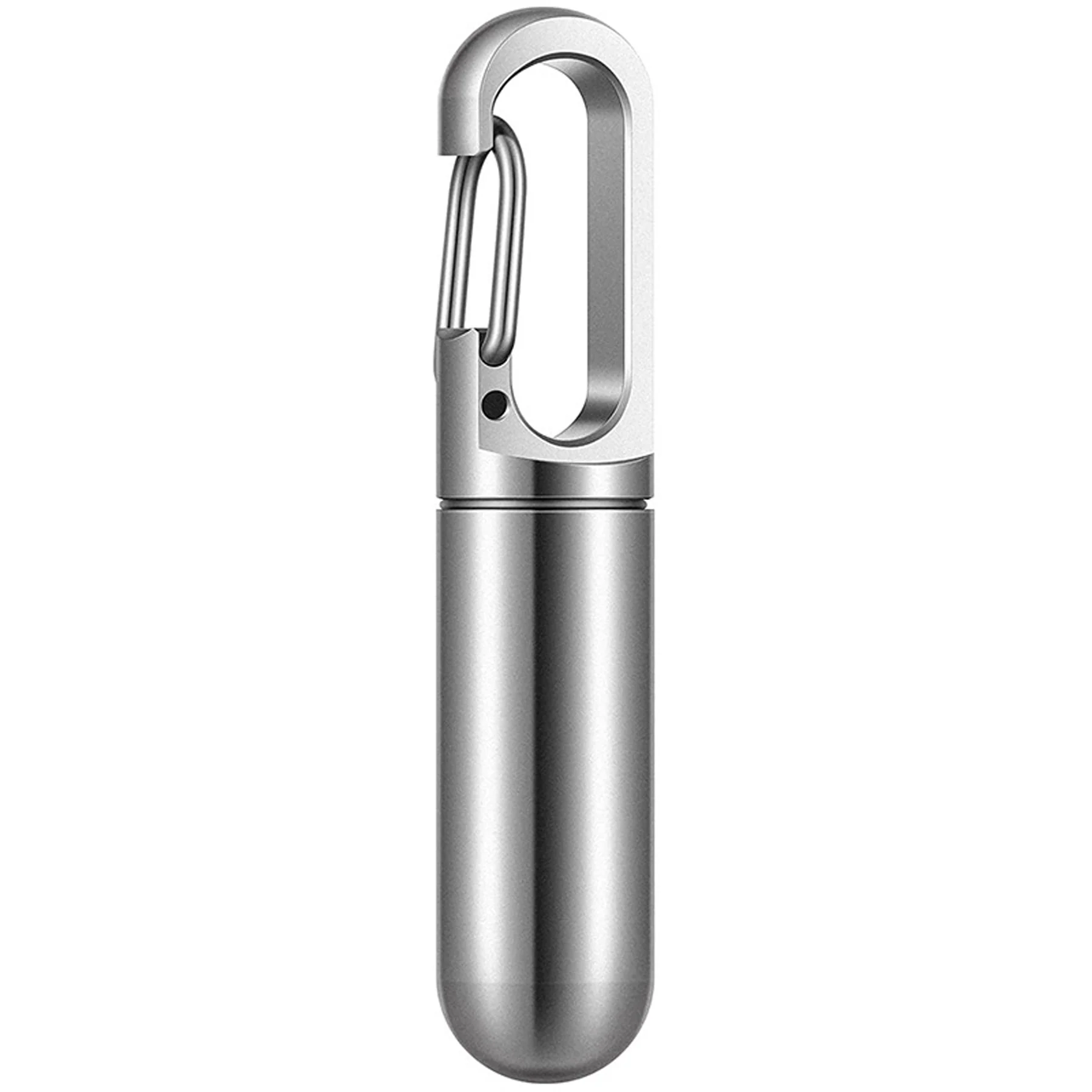 Stainless Steel Mini Pill Box with Keychain